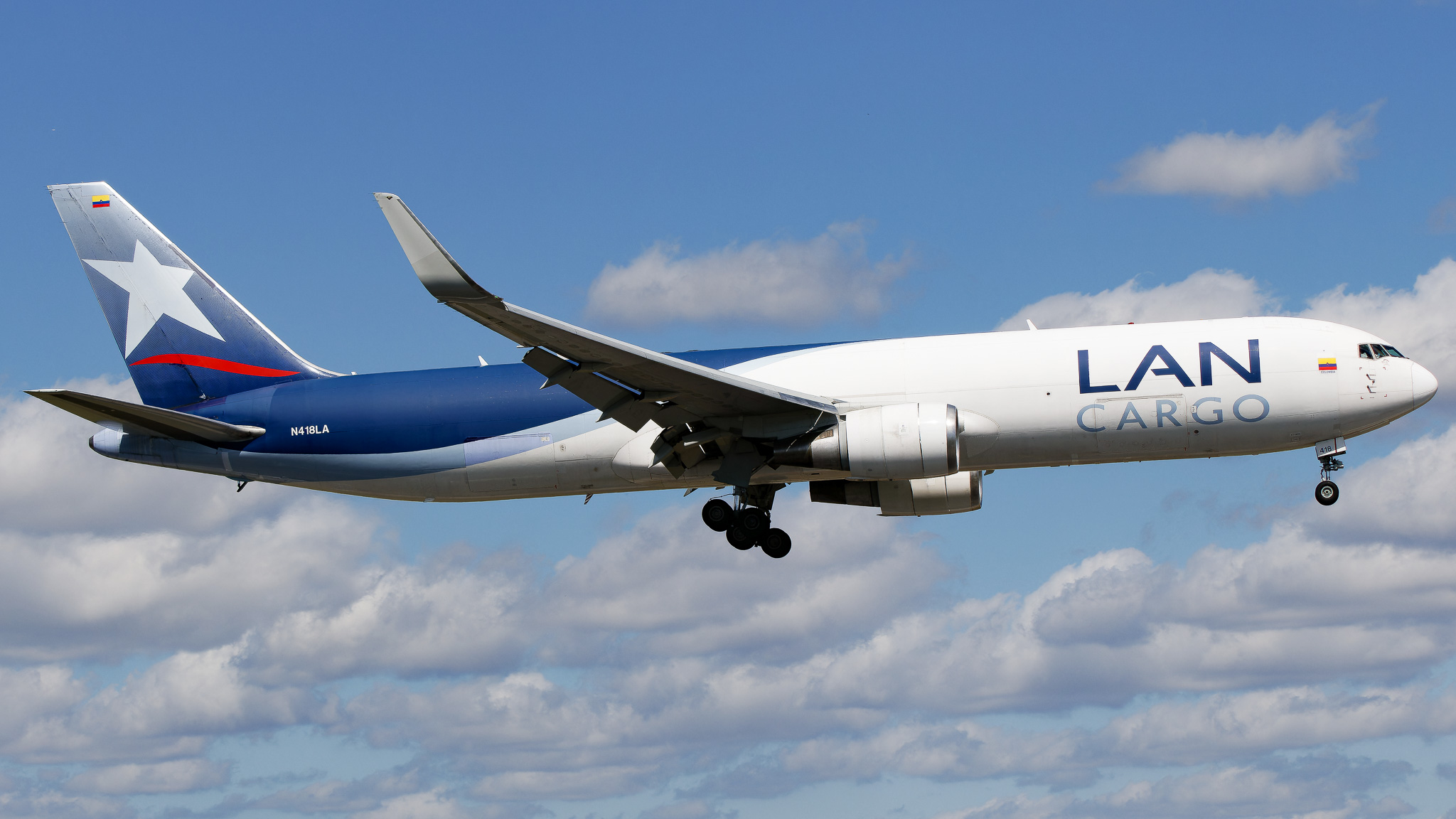 Full size: LAN Cargo  Boeing 767-300F N418LA at Miami International Airport