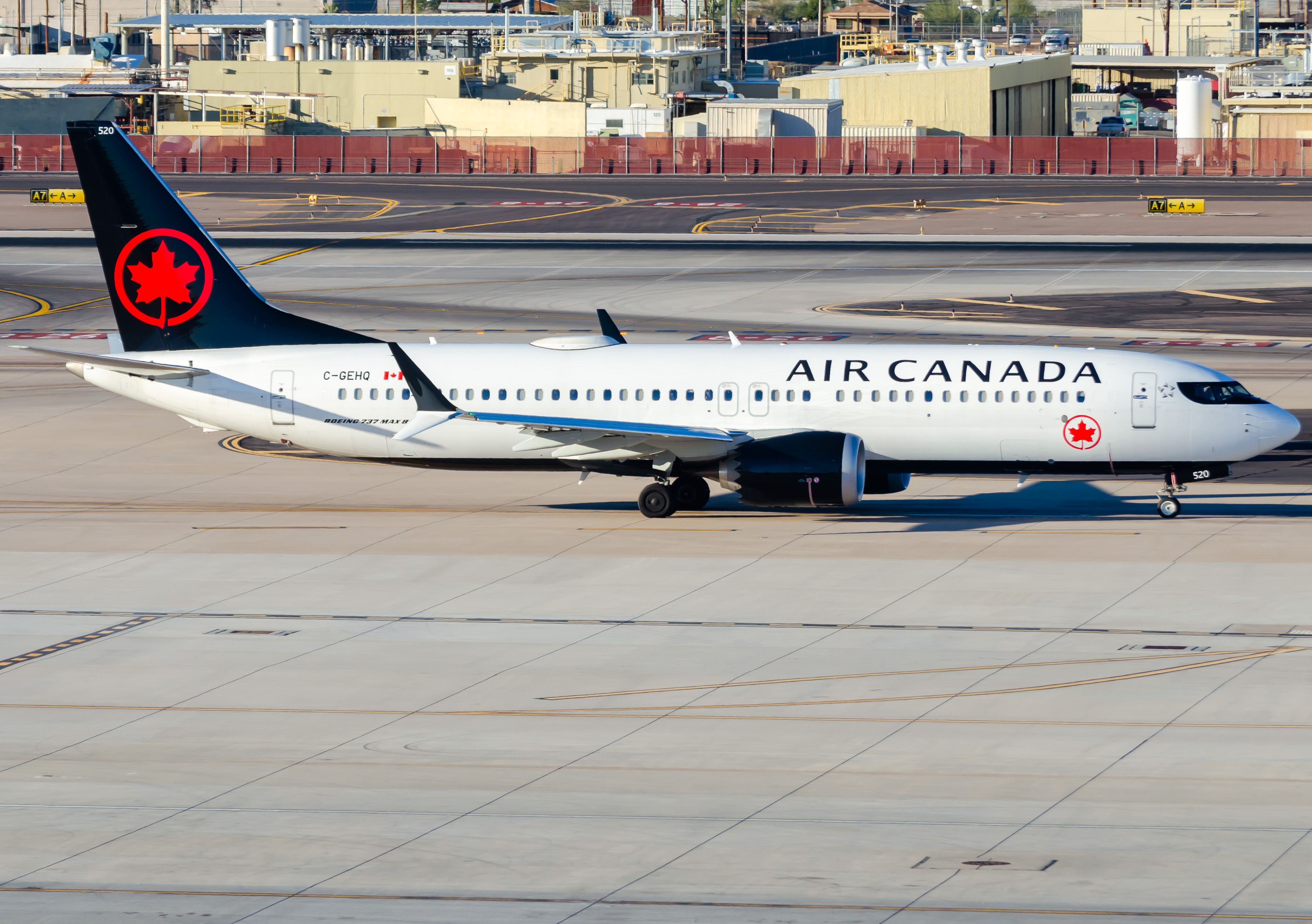 Full size: Air Canada Boeing 737 MAX 8 C-GEHQ at Phoenix Sky Harbor International Airport