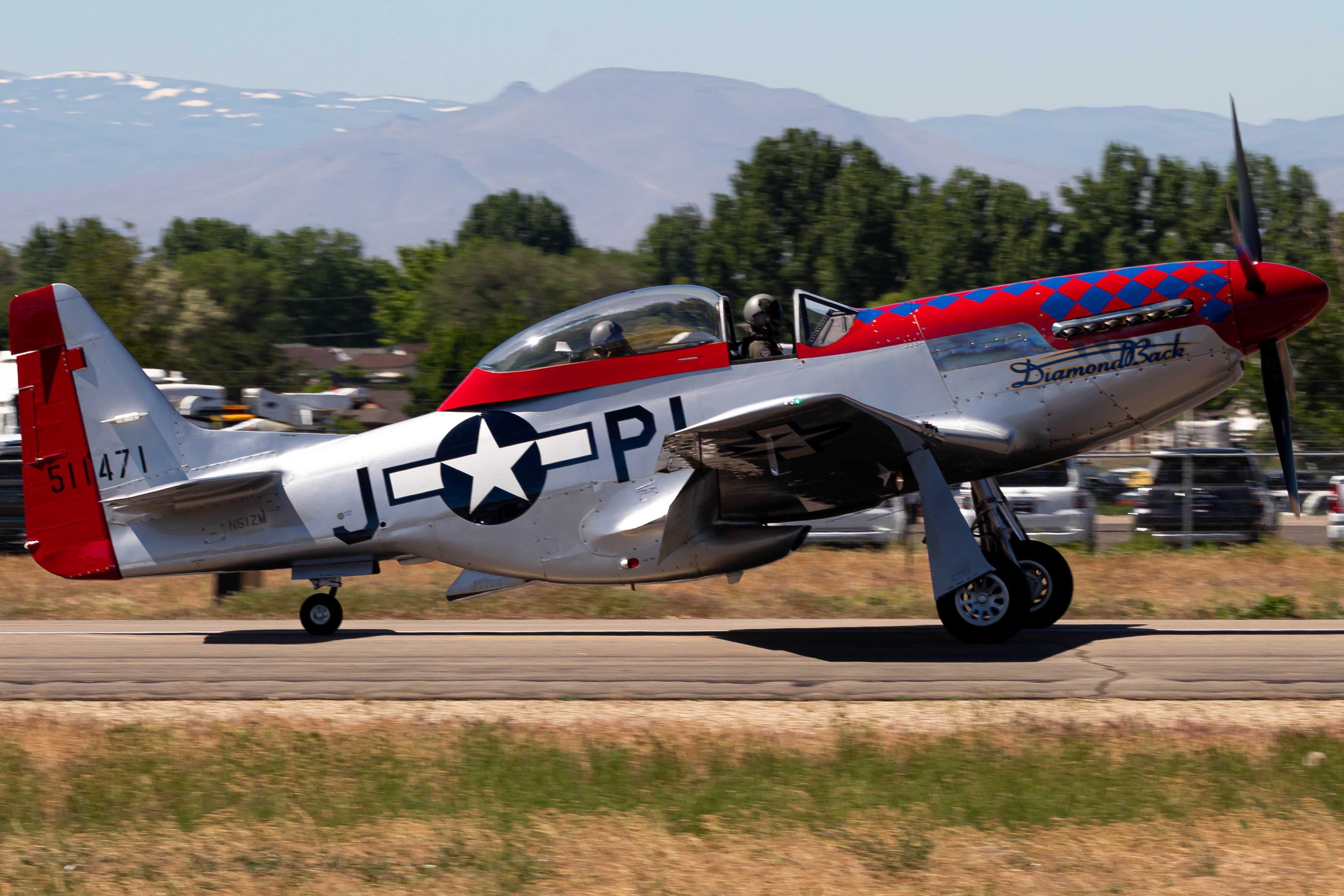 Full size: PRIVATE North American P-51 N51ZM at Manchester Airport