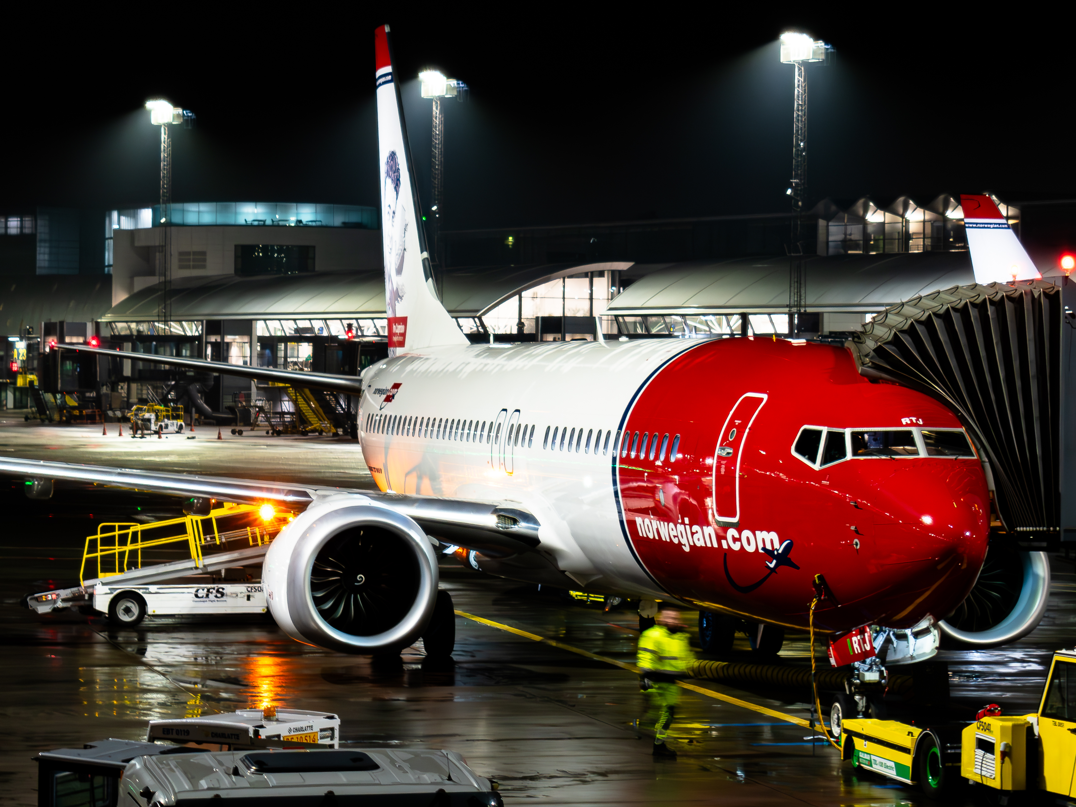 Full size: Norwegian Air Boeing 737 MAX 8 SE-RTJ at Copenhagen Airport