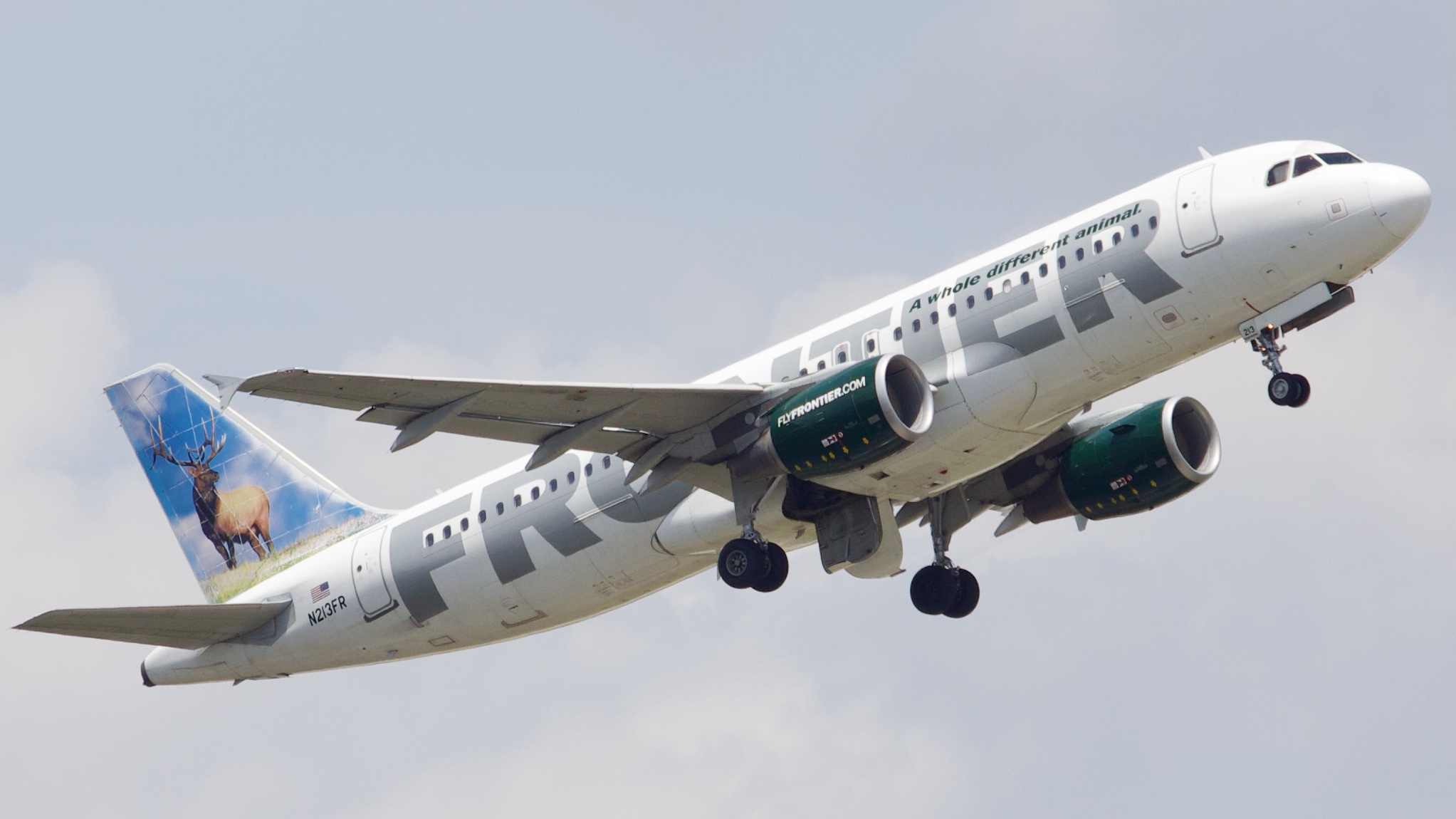 Full size: Frontier Airlines Airbus A320 N213FR at Houston-George Bush Intercontinental Airport