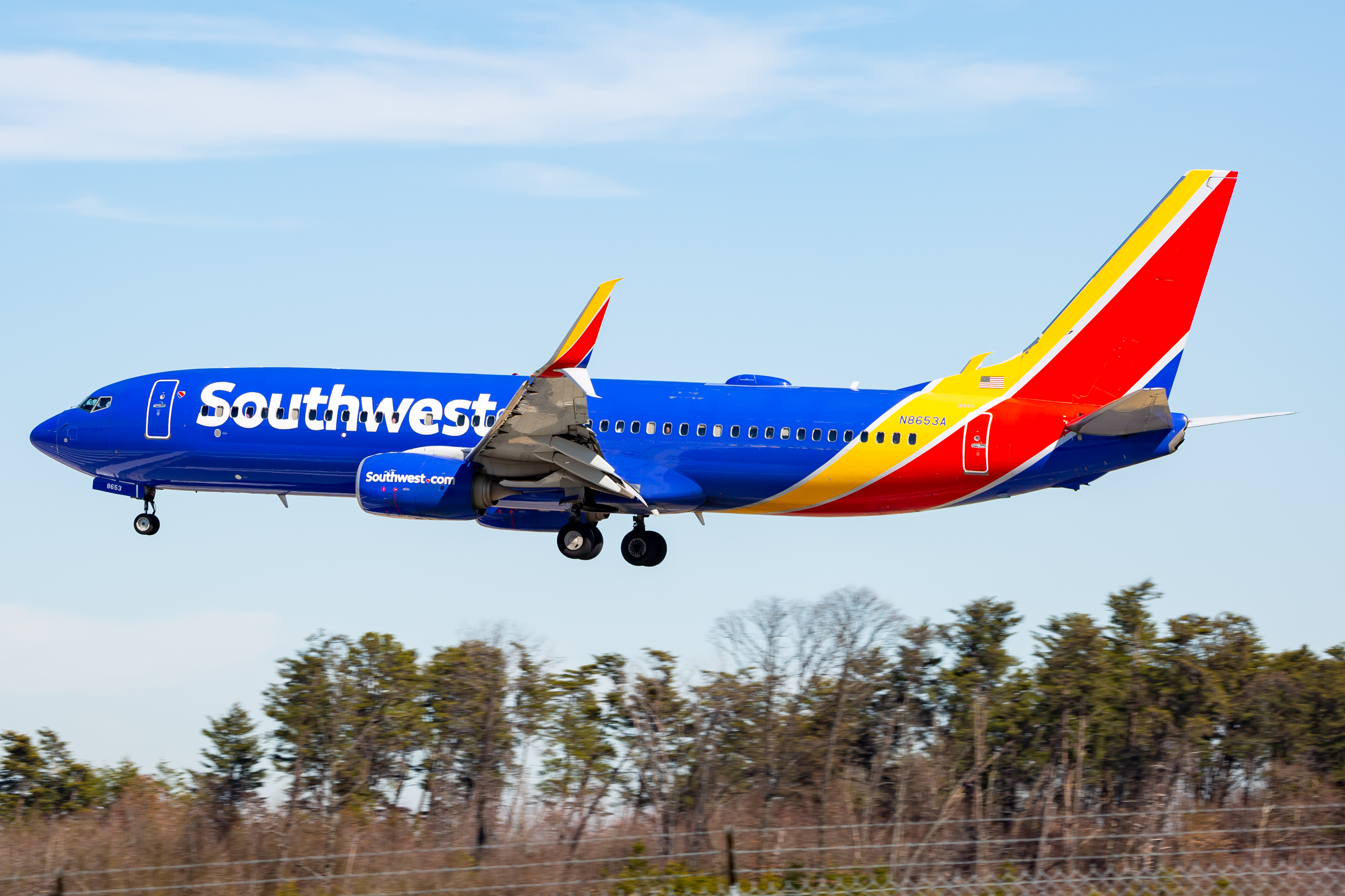 Full size: Southwest Airlines Boeing 737-800 N8653A at Baltimore/Washington International Thurgood Marshall Airport