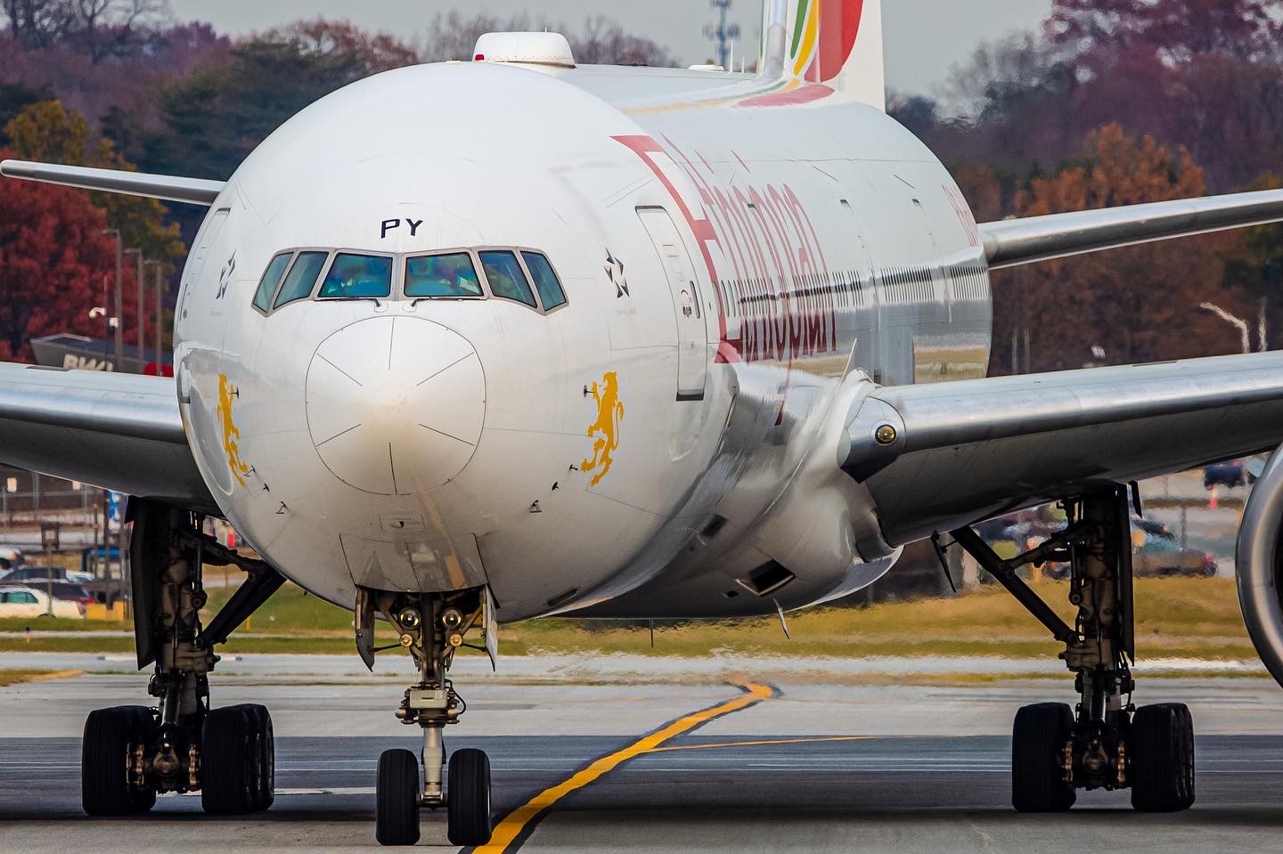 Full size: Ethiopian Airlines Boeing 777-300ER ET-APY at Baltimore/Washington International Thurgood Marshall Airport