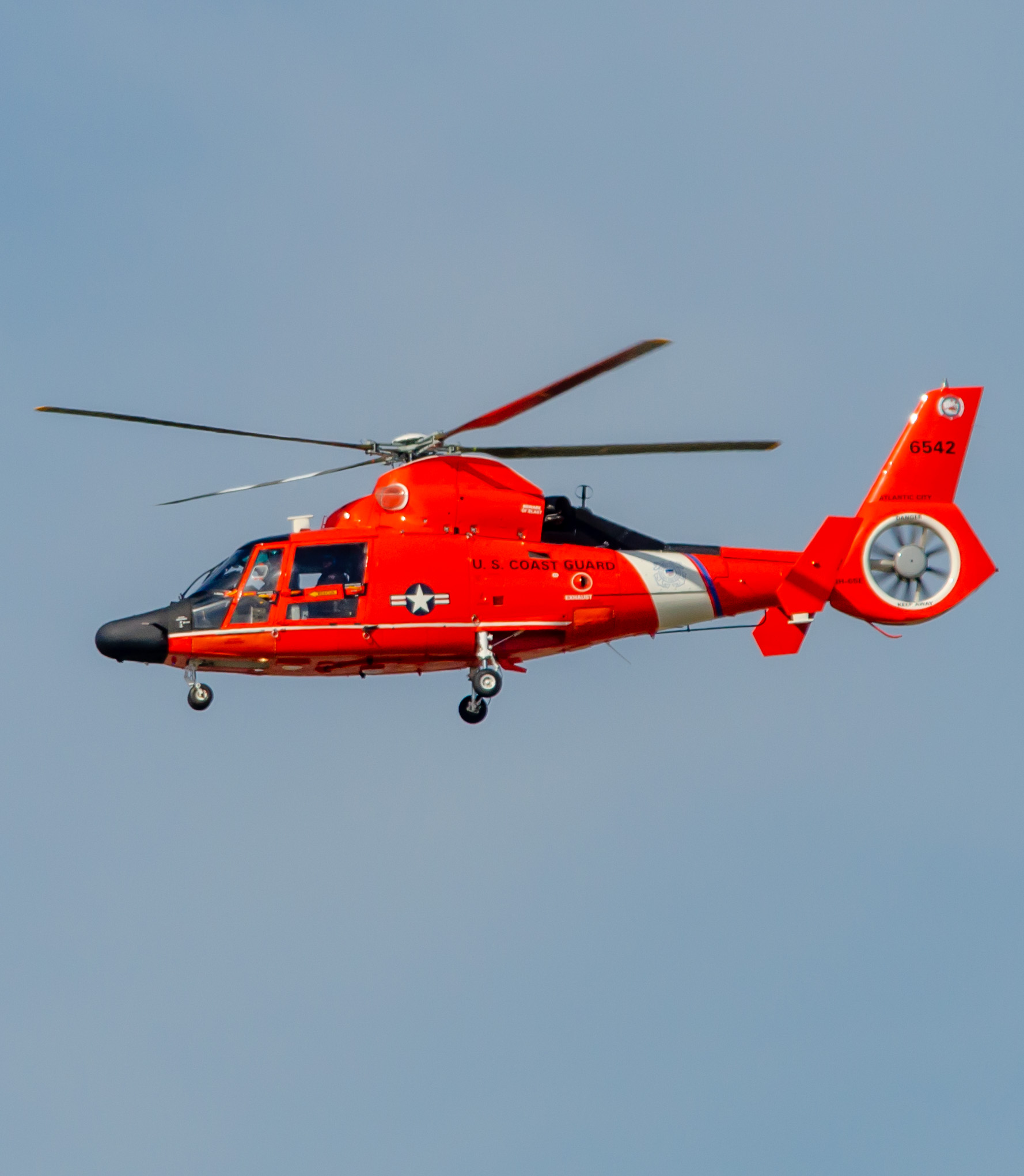 Full size: USCG - United States Coast Guard Aerospatiale HH-65C 6542 at Atlantic City International Airport