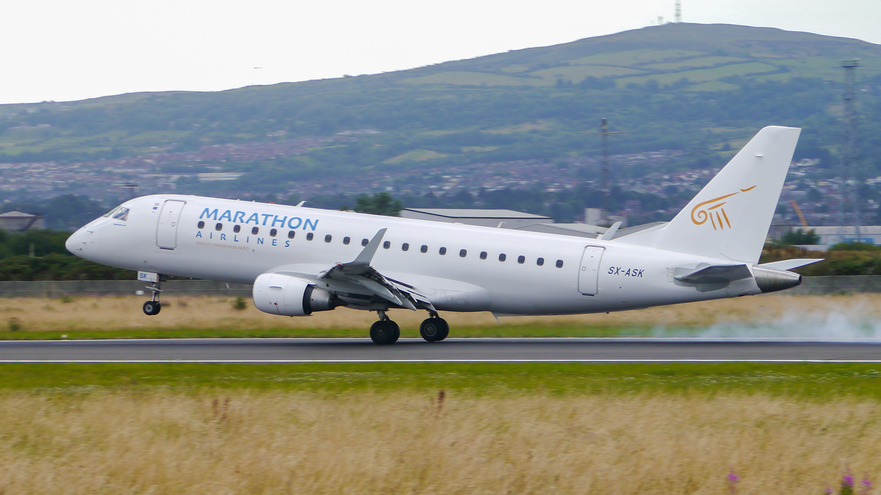 Full size: Marathon Airlines Embraer E175 SX-ASK at Belfast City George Best  Airport