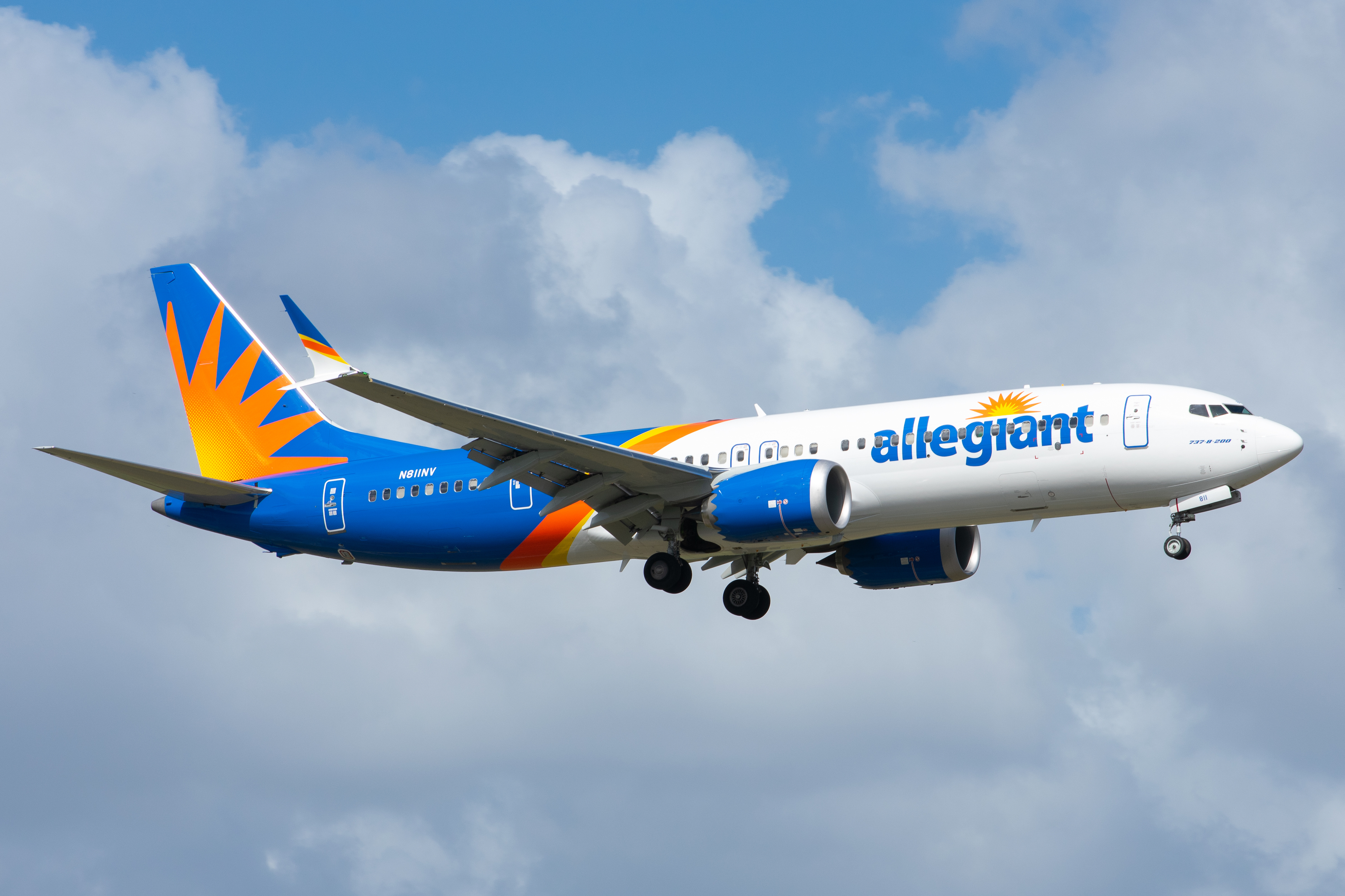 Full size: Allegiant  Boeing 737 MAX 8 N811NV at Orlando Sanford International Airport