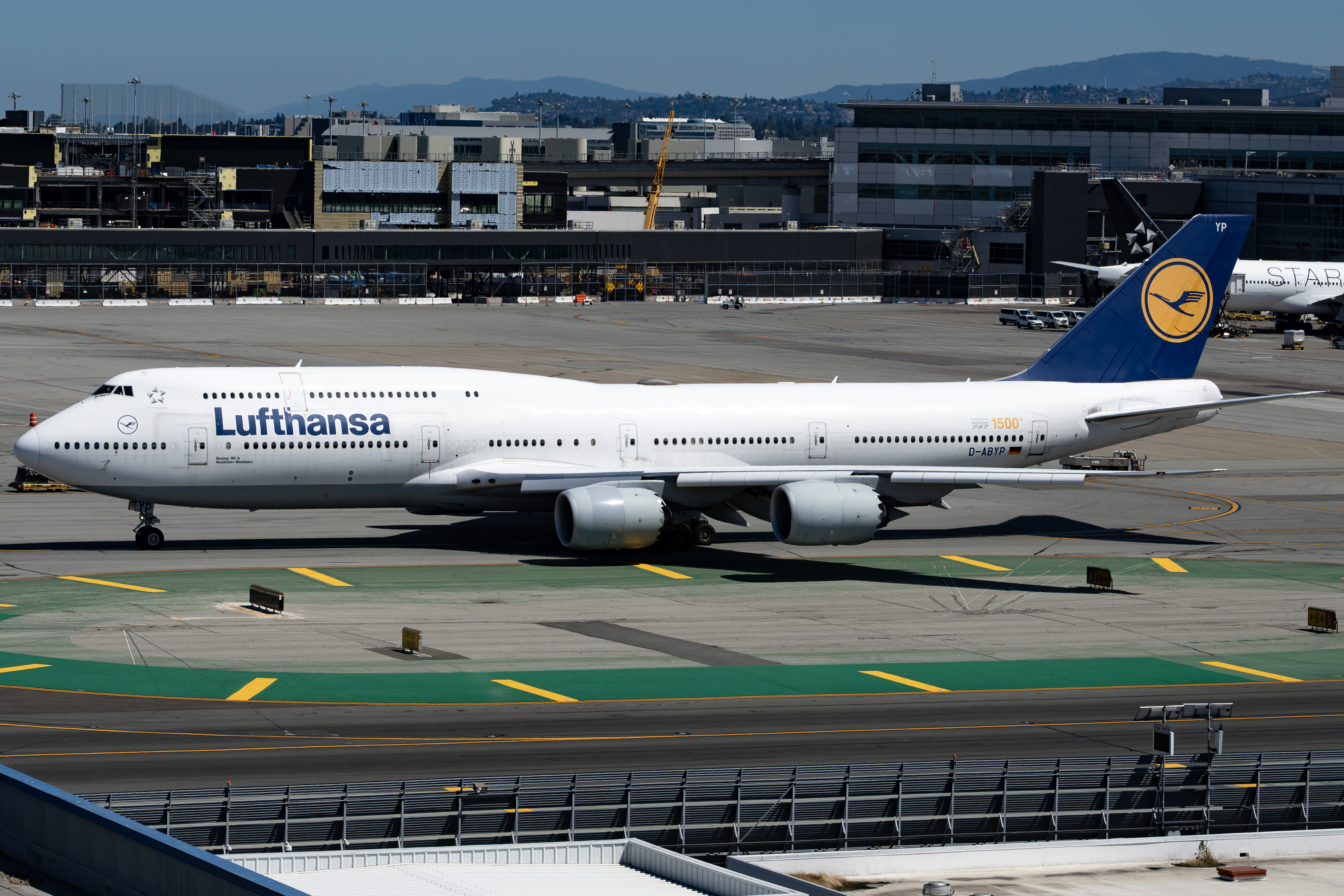 Full size: Lufthansa Boeing 747-8i D-ABYP at San Francisco International Airport