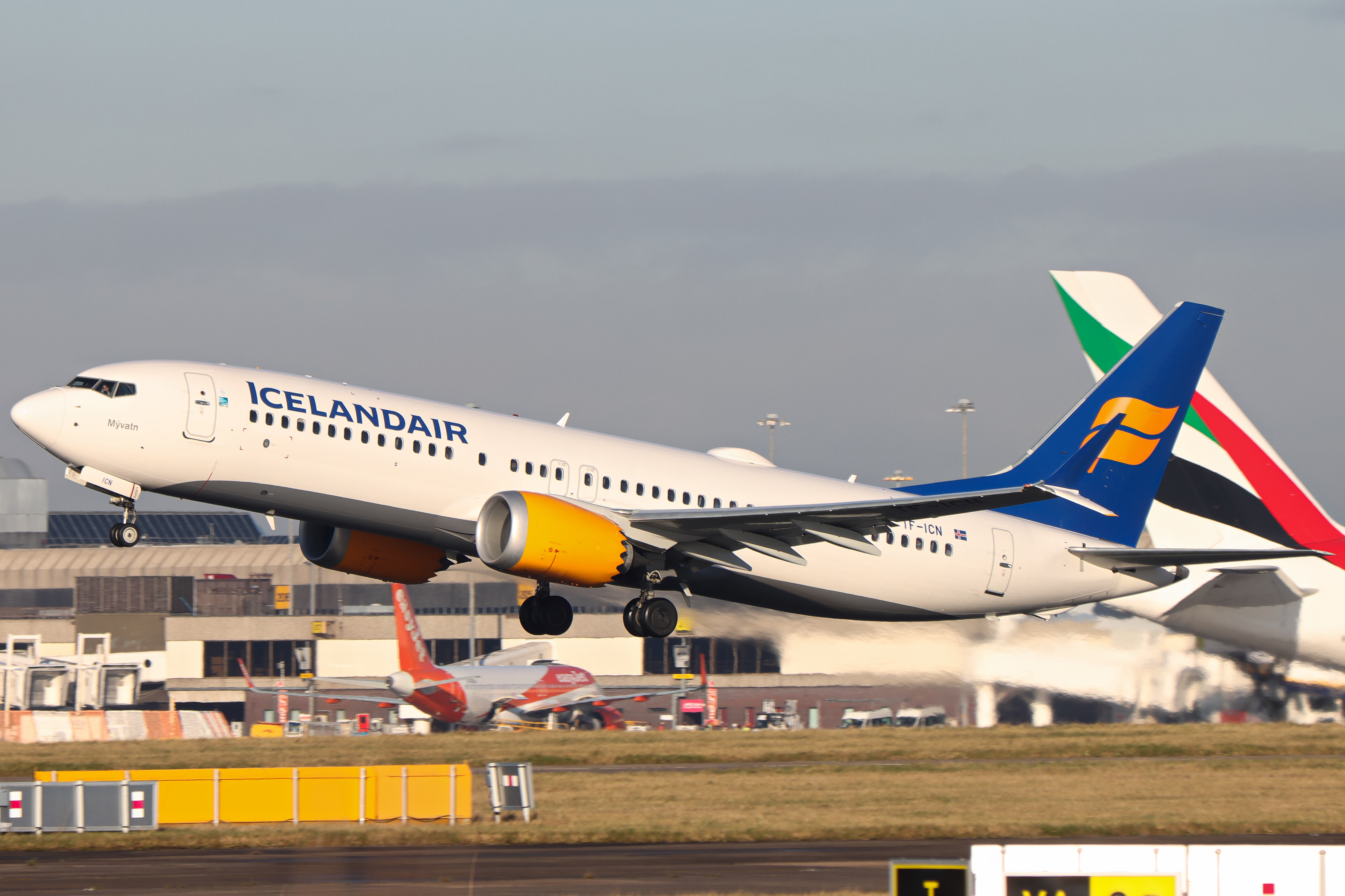 Full size: Icelandair Boeing 737 MAX 8 TF-ICN at Manchester Airport