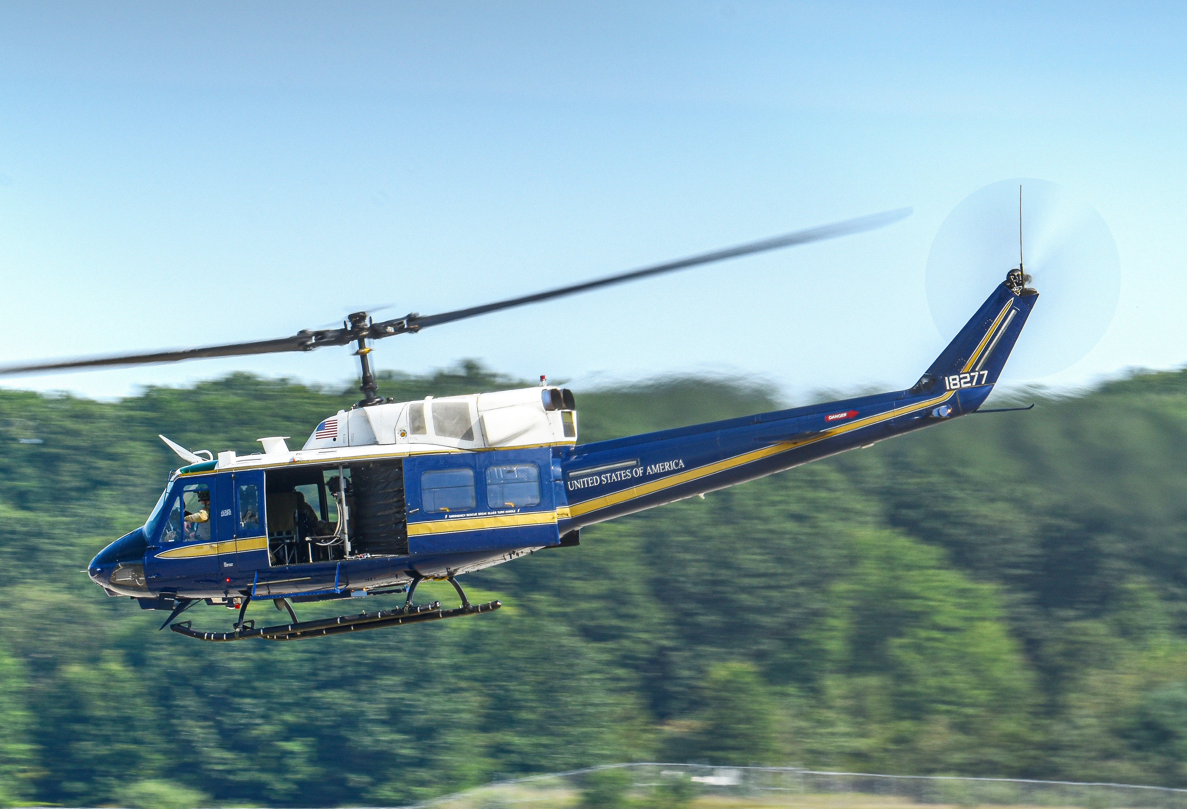 Full size: USAF - United States Air Force Bell UH-1 Huey/Iroquois  71-58277 at Laurence G Hanscom Field Airport