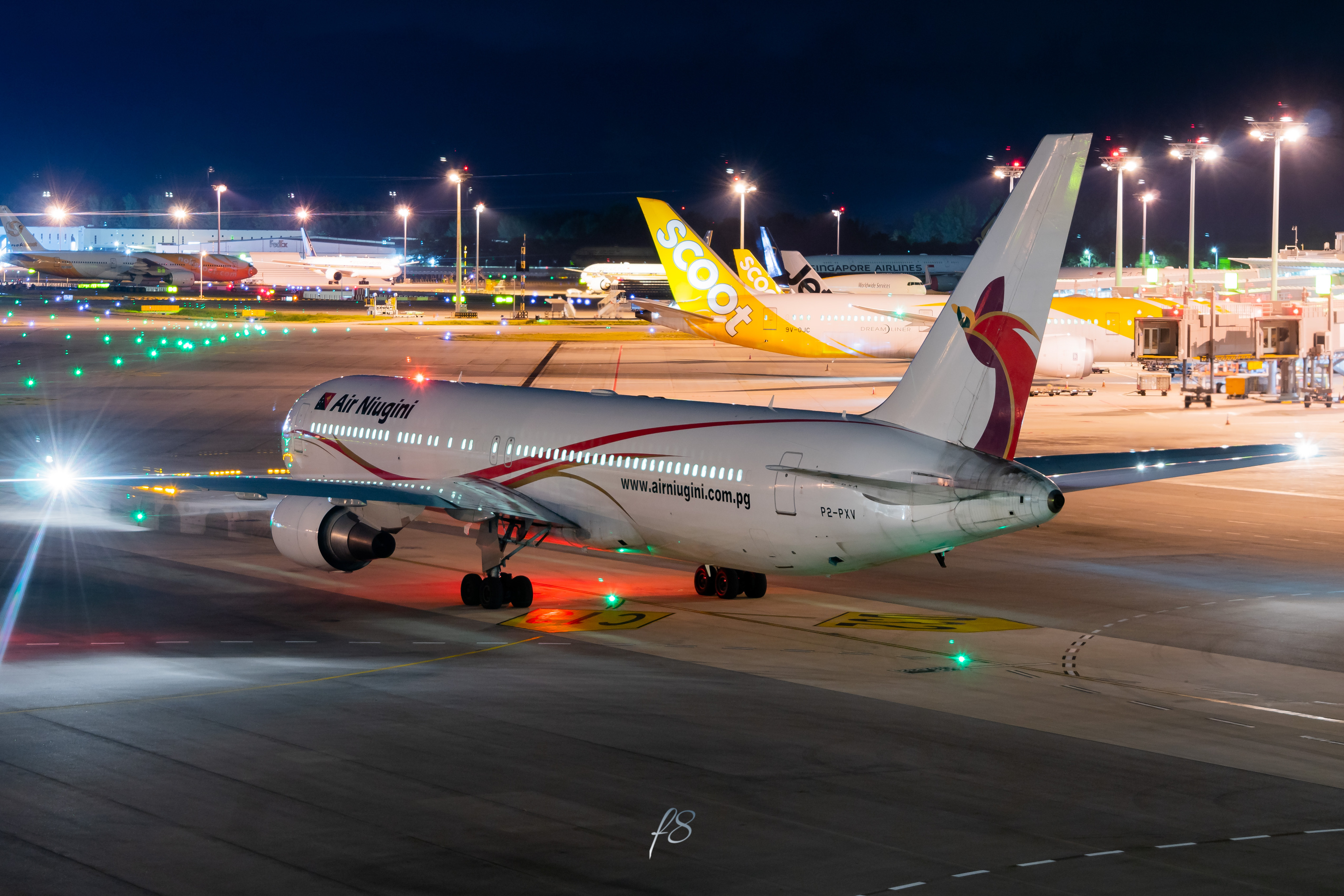 Full size: Air Niugini Boeing 767-300ER P2-PXV at Singapore-Changi Airport