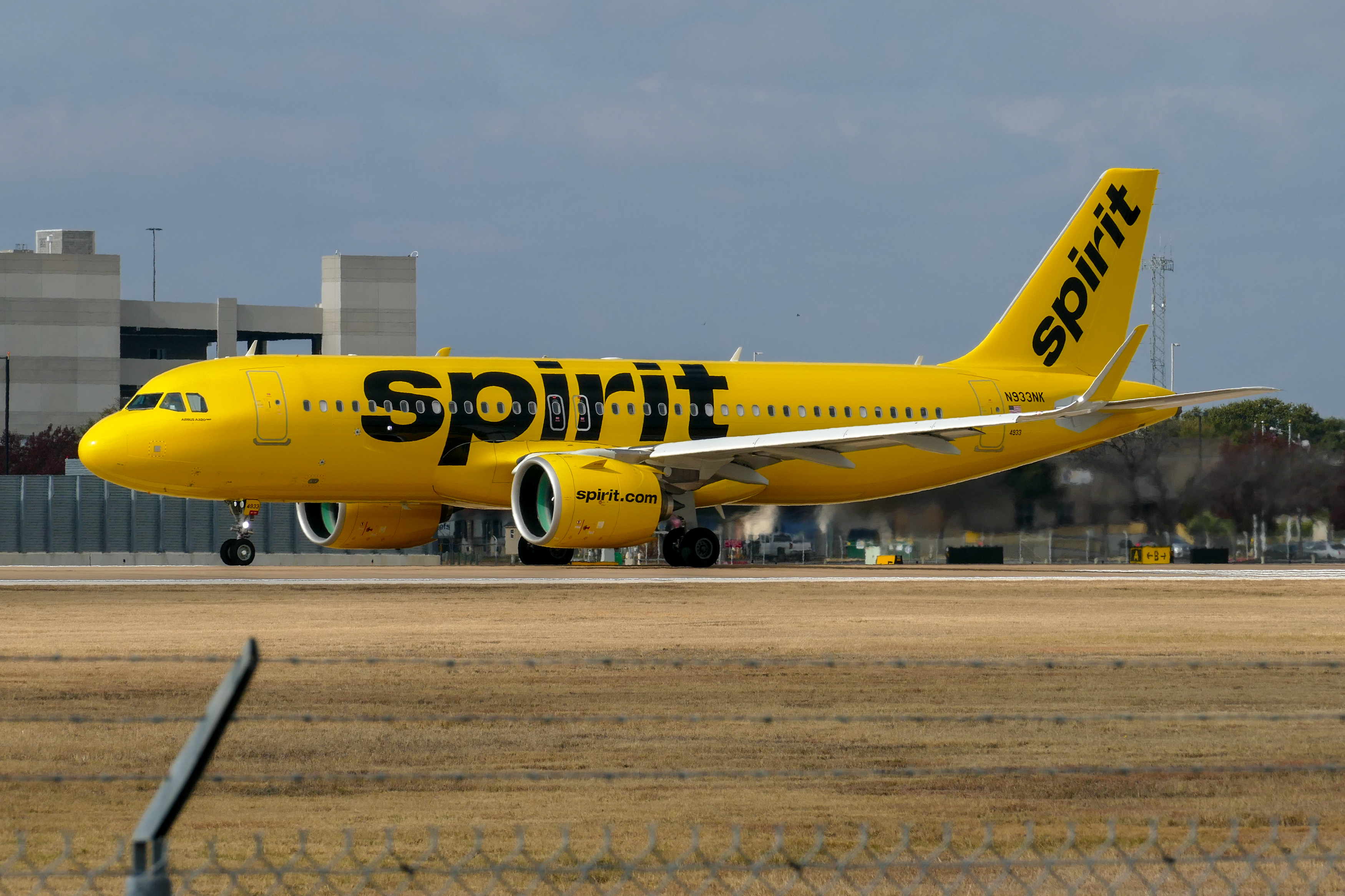 Full size: Spirit Airlines Airbus A320NEO N933NK at Austin-Bergstrom International Airport