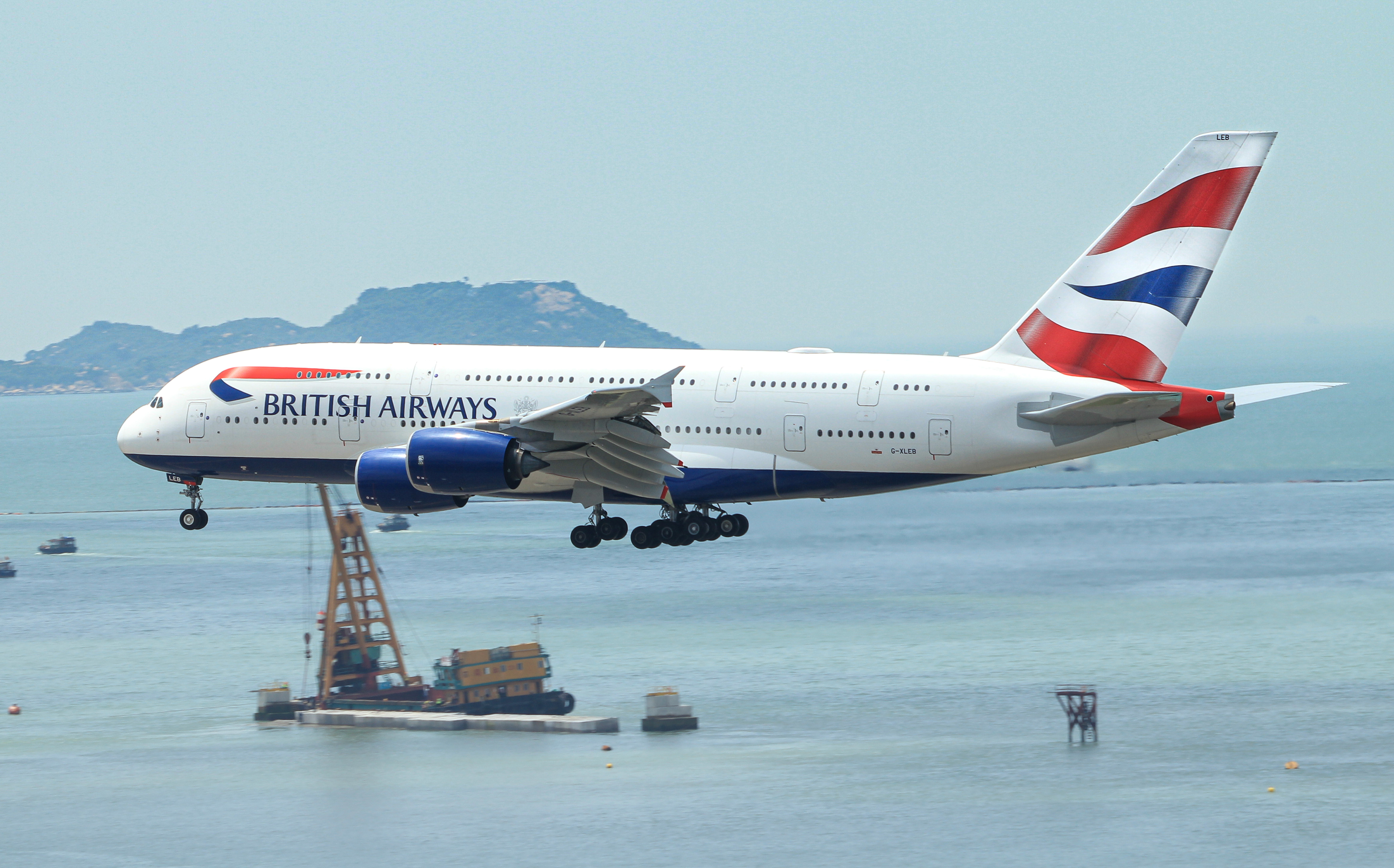 Full size: British Airways Airbus A380-800 G-XLEB at Hong Kong International Airport