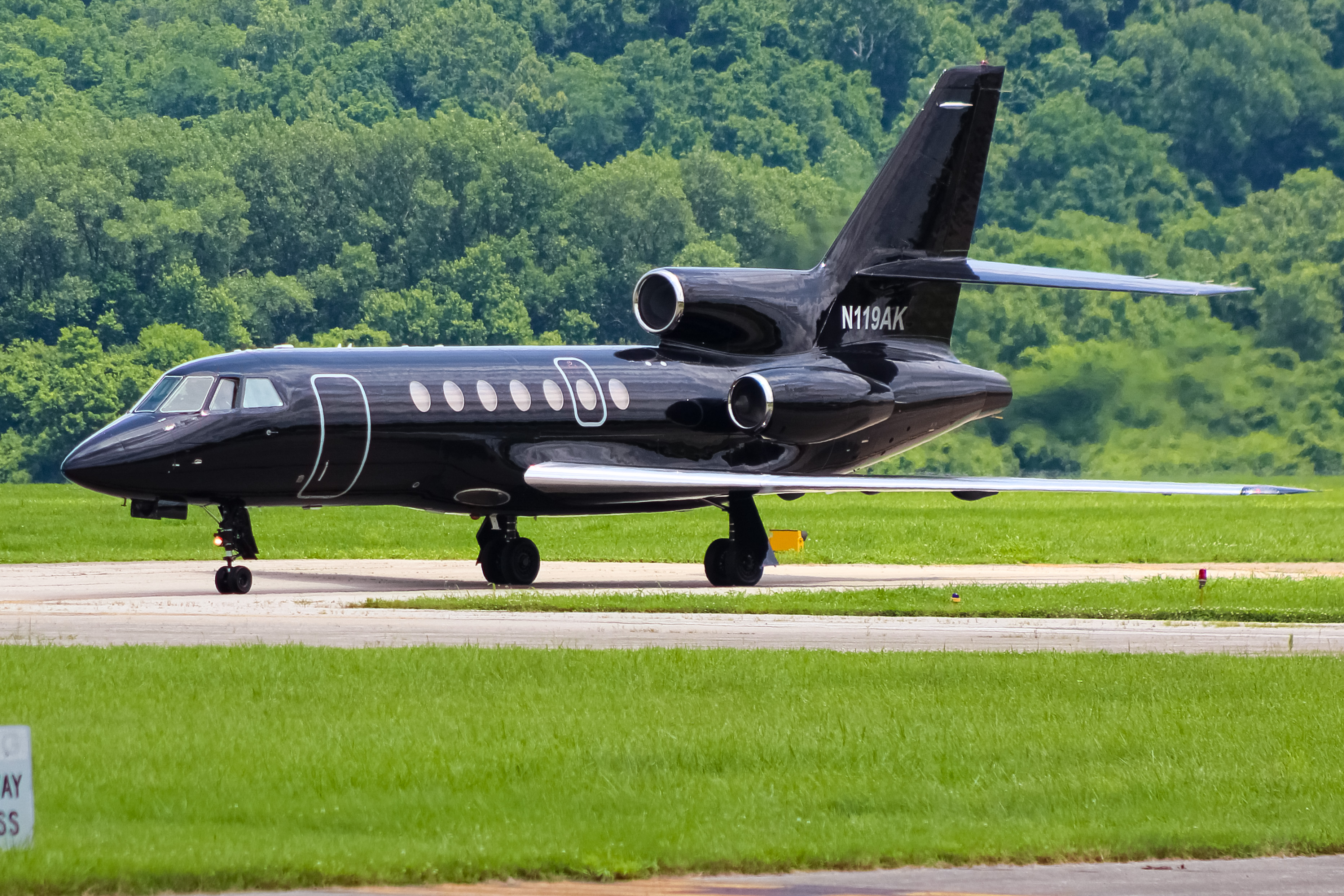 Full size: PRIVATE  Dassault Falcon 50 N119AK at Cincinnati Municipal Airport/Lunken Field
