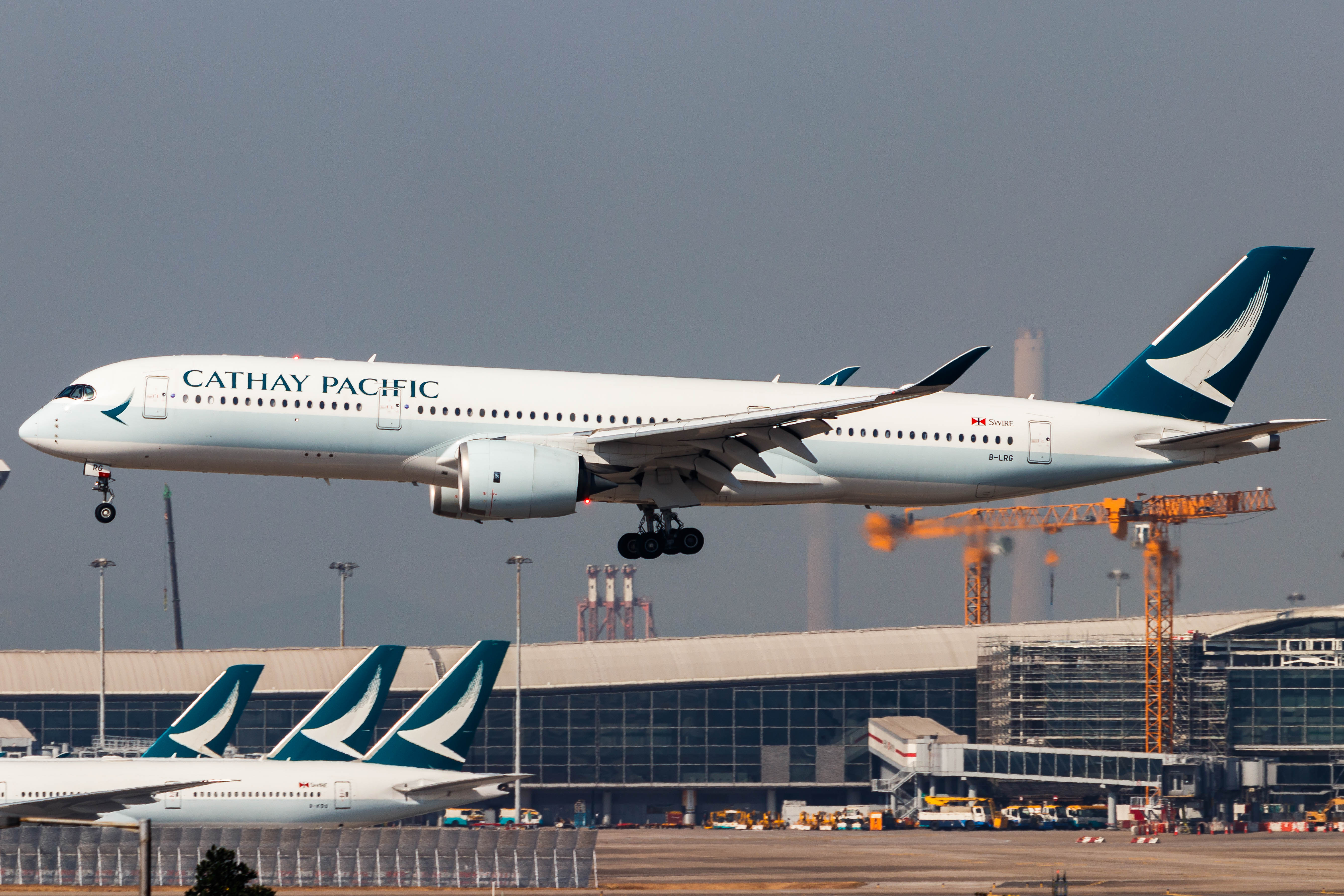 Full size: Cathay Pacific Airbus A350-900 B-LRG at Hong Kong International Airport