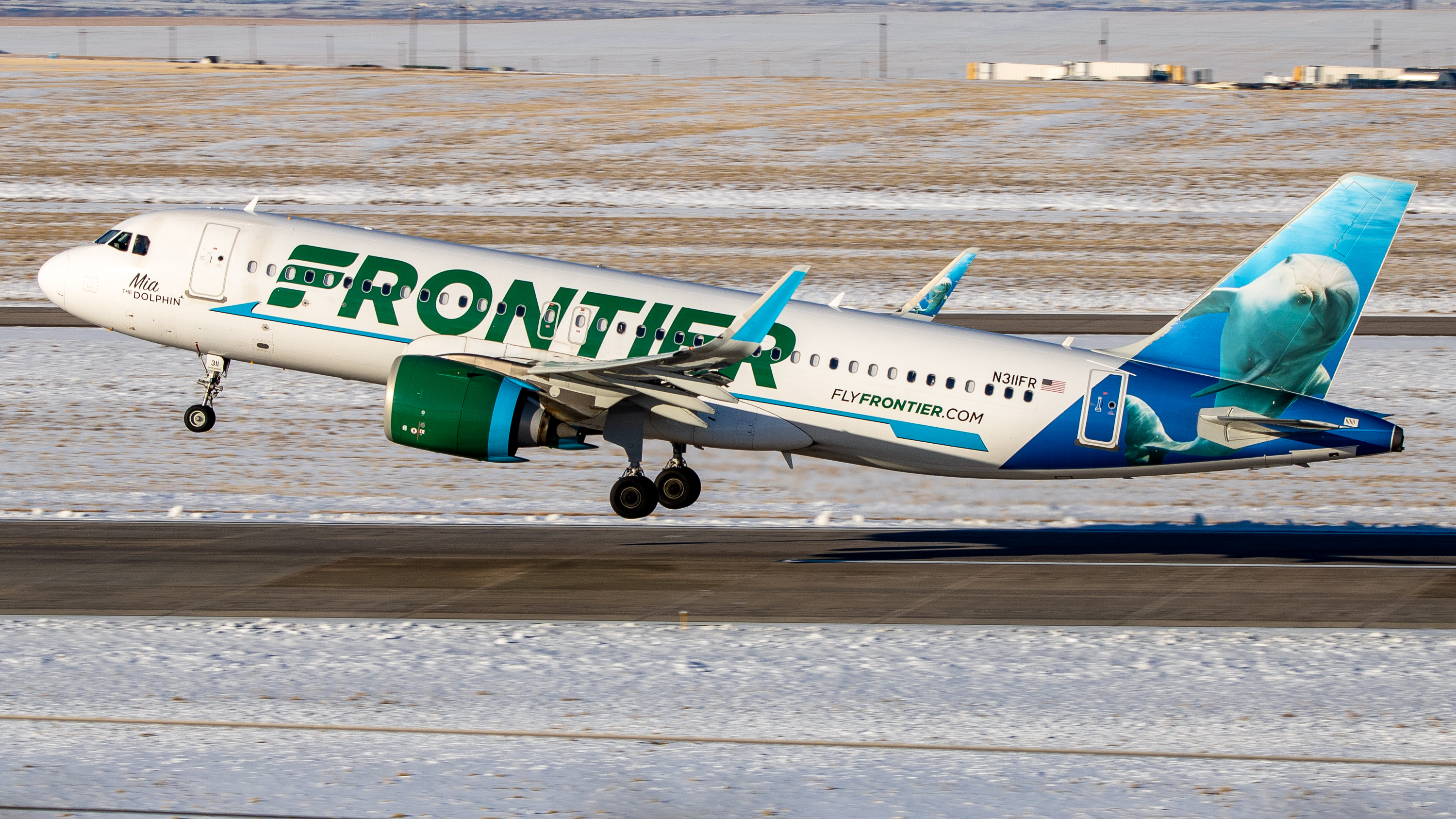 Full size: Frontier Airlines Airbus A320NEO N311FR at Denver International Airport