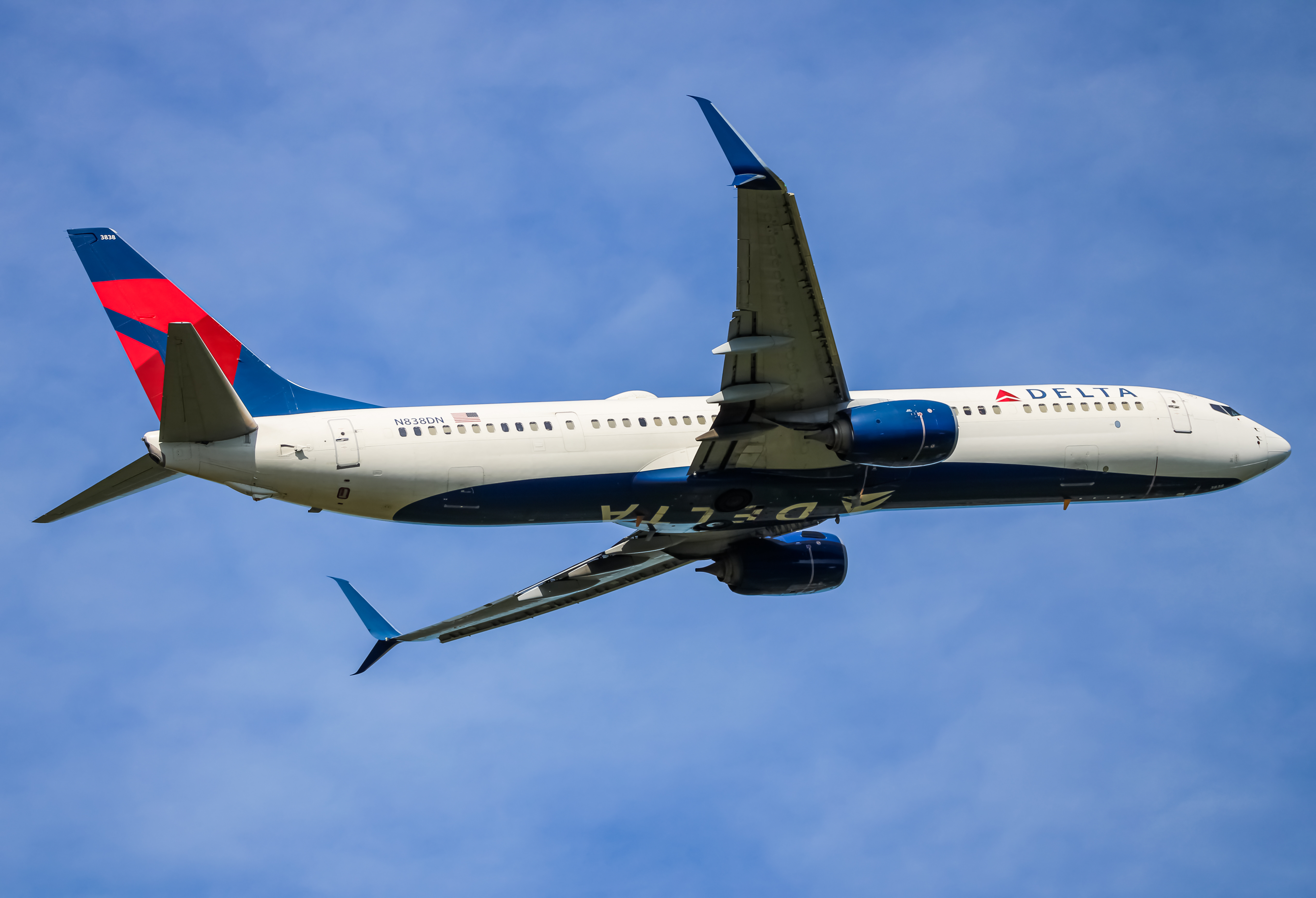 Full size: Delta Airlines Boeing 737-900ER N838DN at Baltimore/Washington International Thurgood Marshall Airport