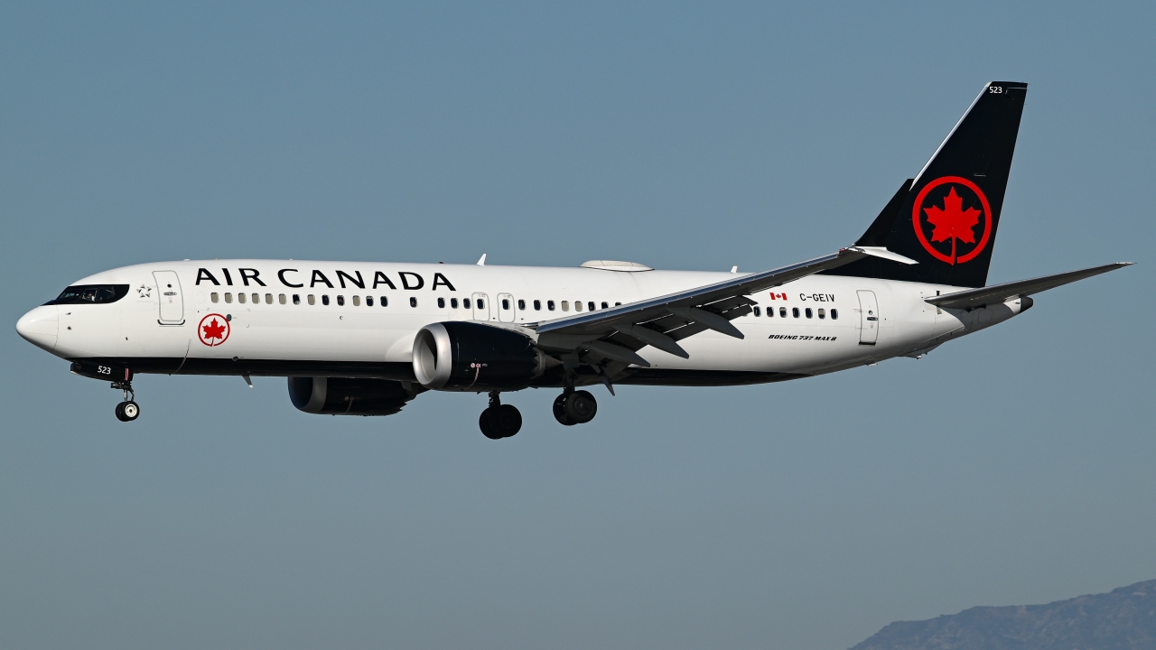 Full size: Air Canada Boeing 737 MAX 8 C-GEIV at Los Angeles International Airport