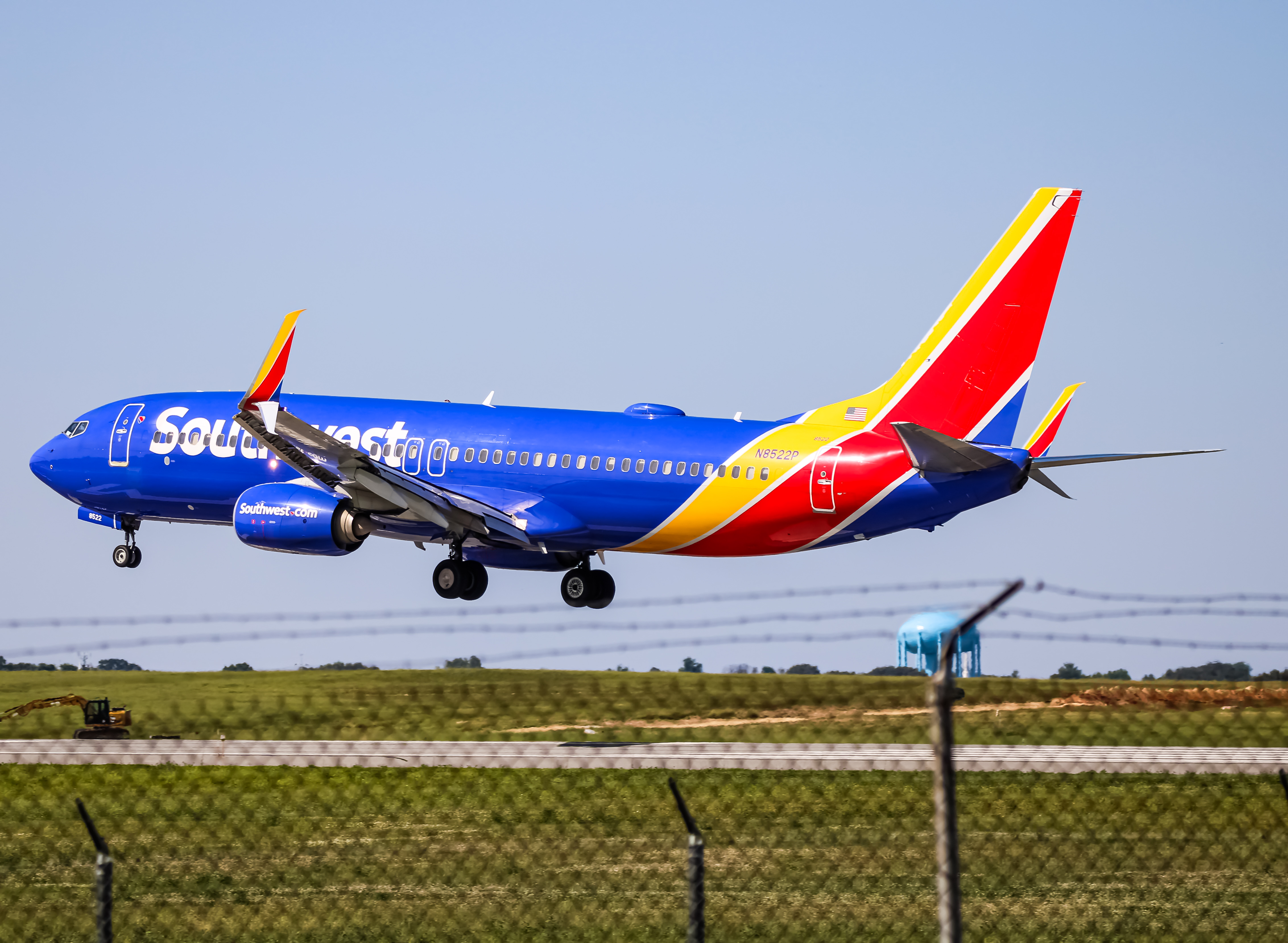 Full size: Southwest Airlines Boeing 737-800 N8522P at Baltimore/Washington International Thurgood Marshall Airport