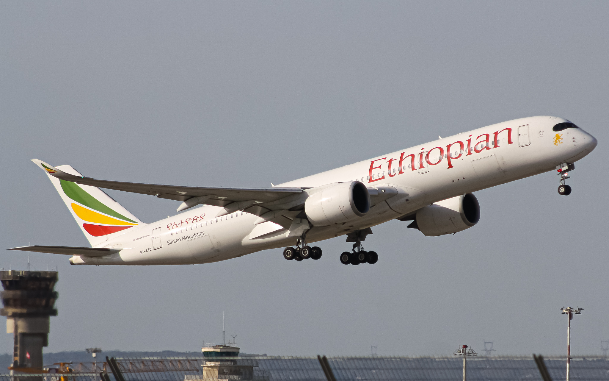 Full size: Ethiopian Airlines Airbus A350-900 ET-ATQ at Marseille Provence Airport