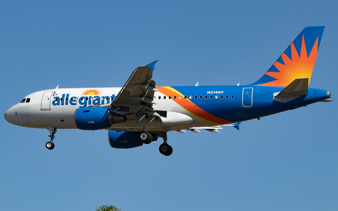 Full size: Allegiant Air Airbus A319 N314NV at St. Petersburg Clearwater International Airport