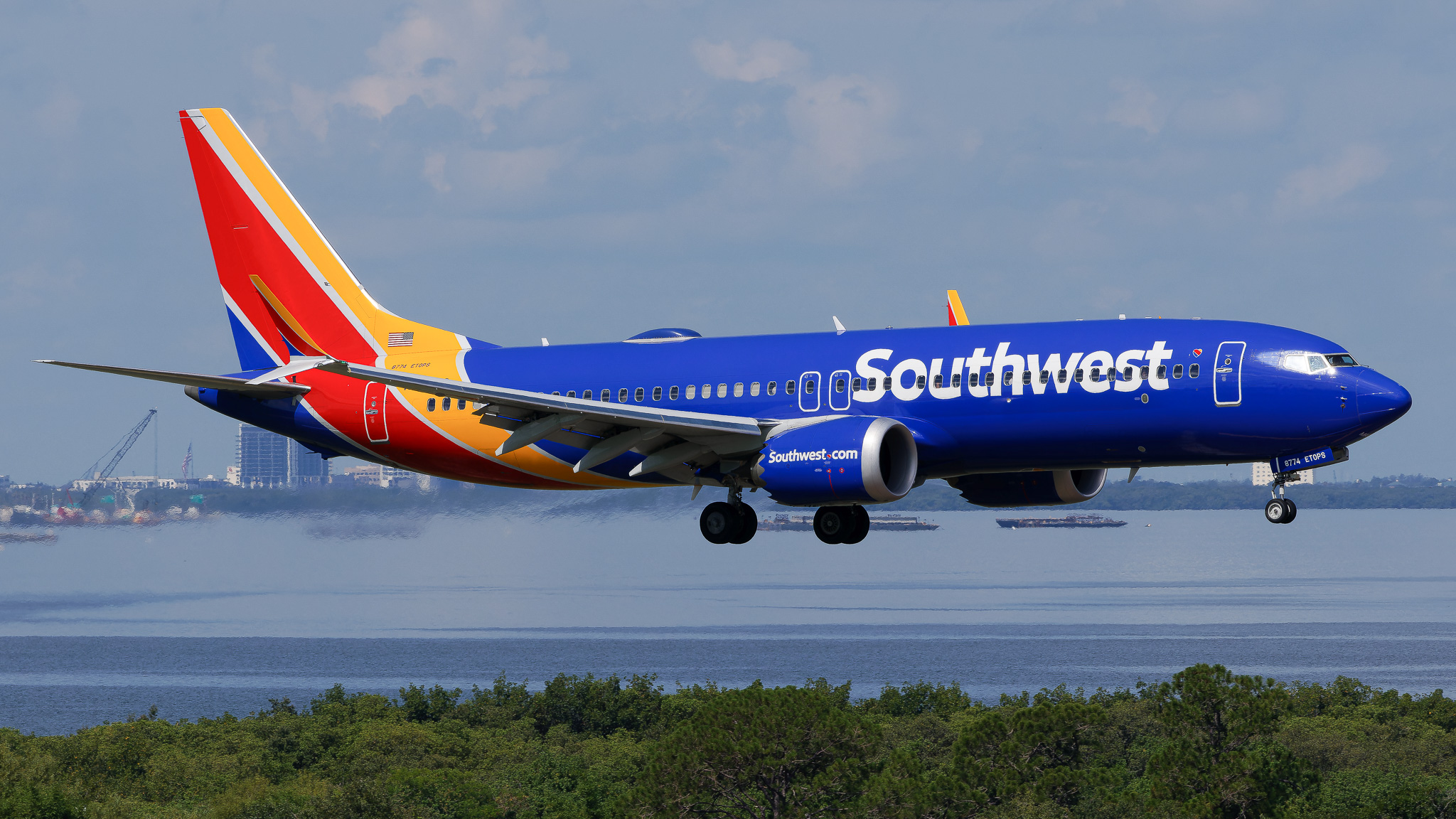 Full size: Southwest Airlines Boeing 737 MAX 8 N8774Q at Tampa International Airport