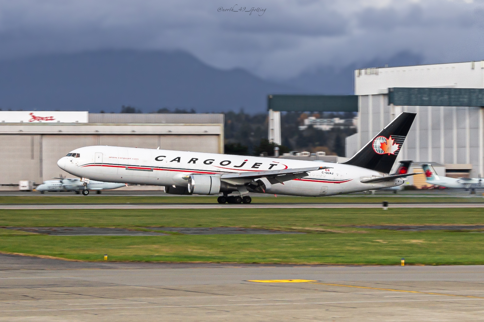 Full size: Cargojet Boeing 767-300ER C-GUAJ at Vancouver International Airport