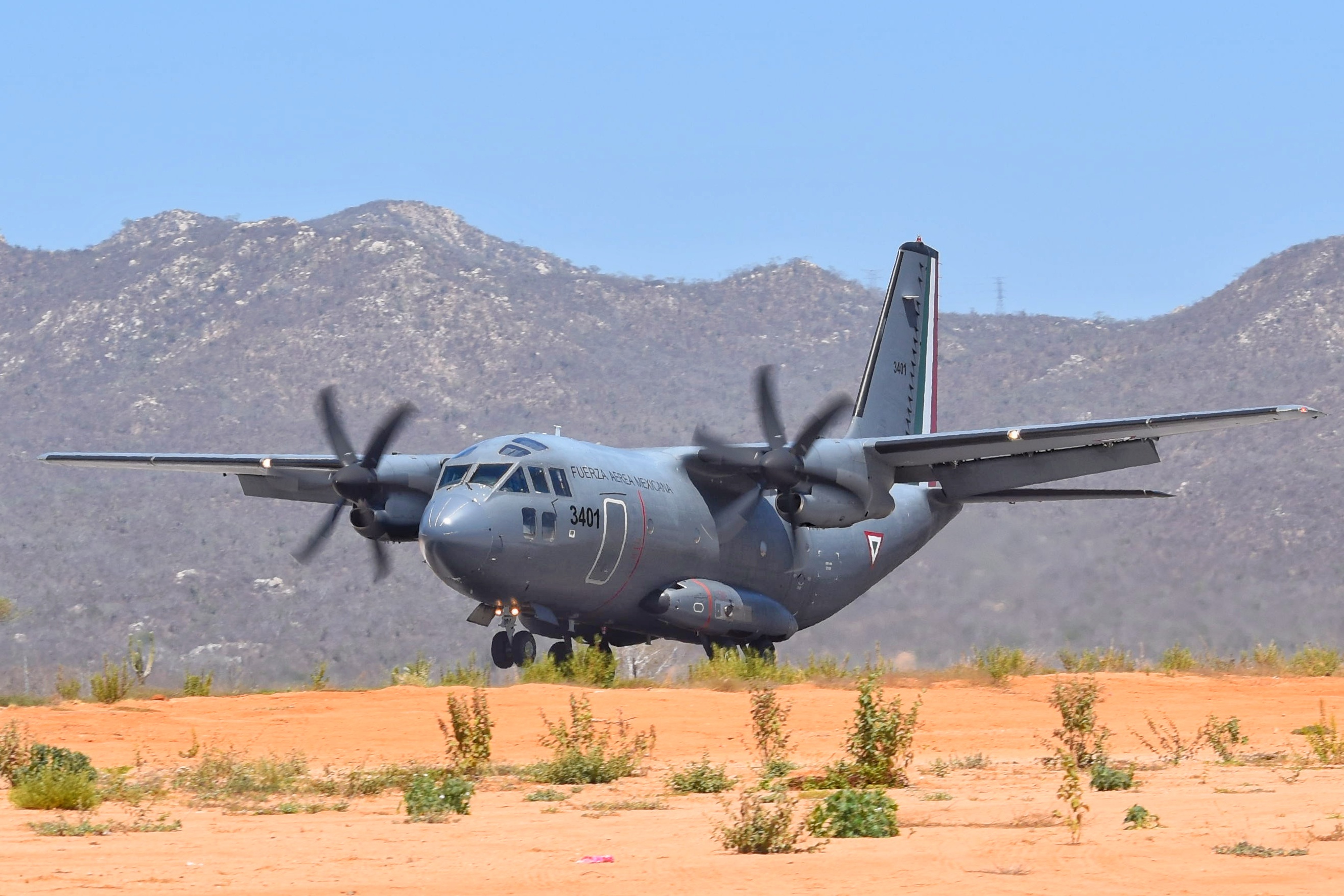 Full size: Mexican Air Force  Alenia C-27J Spartan  3401 at Aeropuerto de Cabo San Lucas Internacional