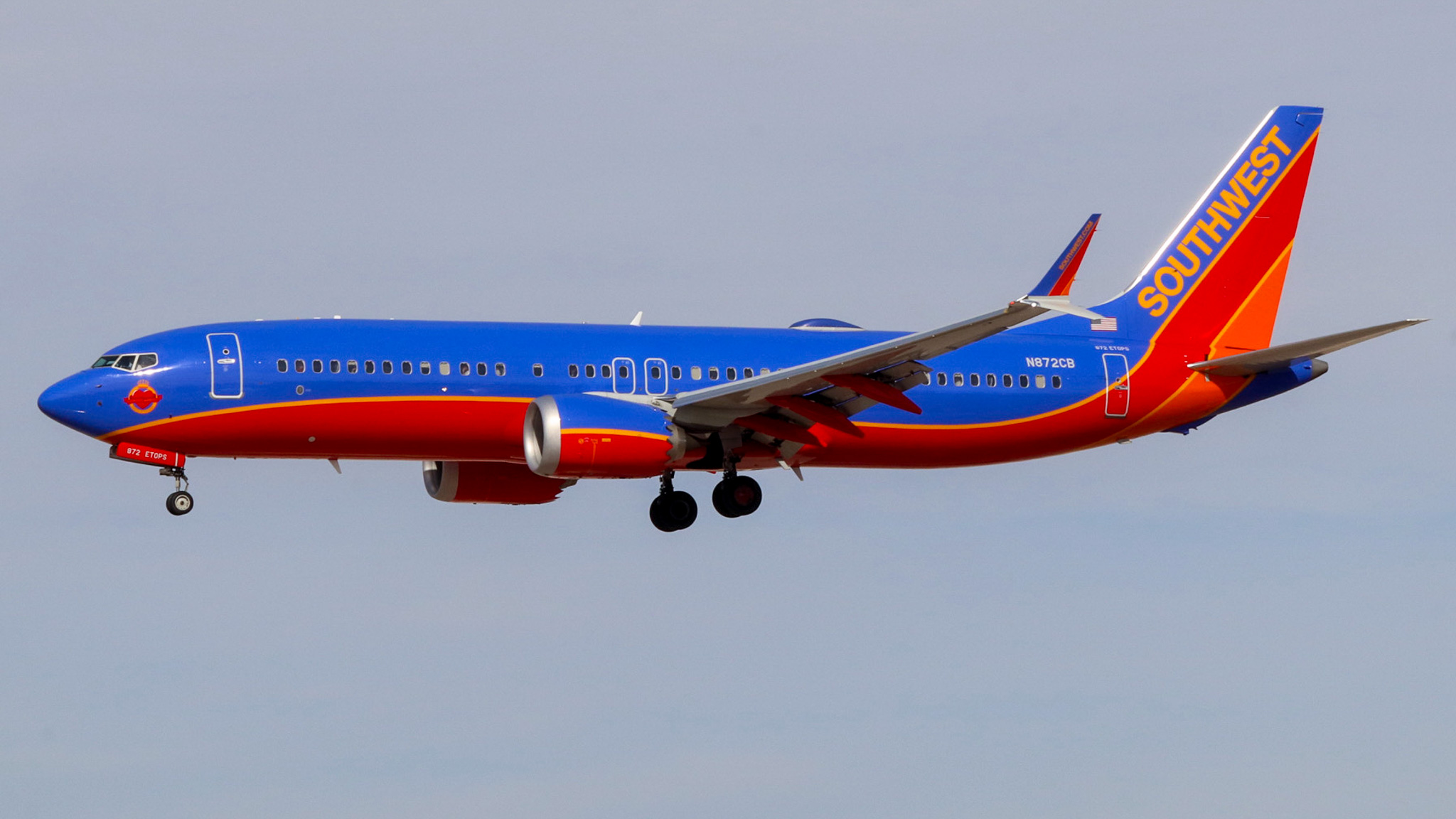 Full size: Southwest Airlines Boeing 737 MAX 8 N872CB at Harry Reid International Airport
