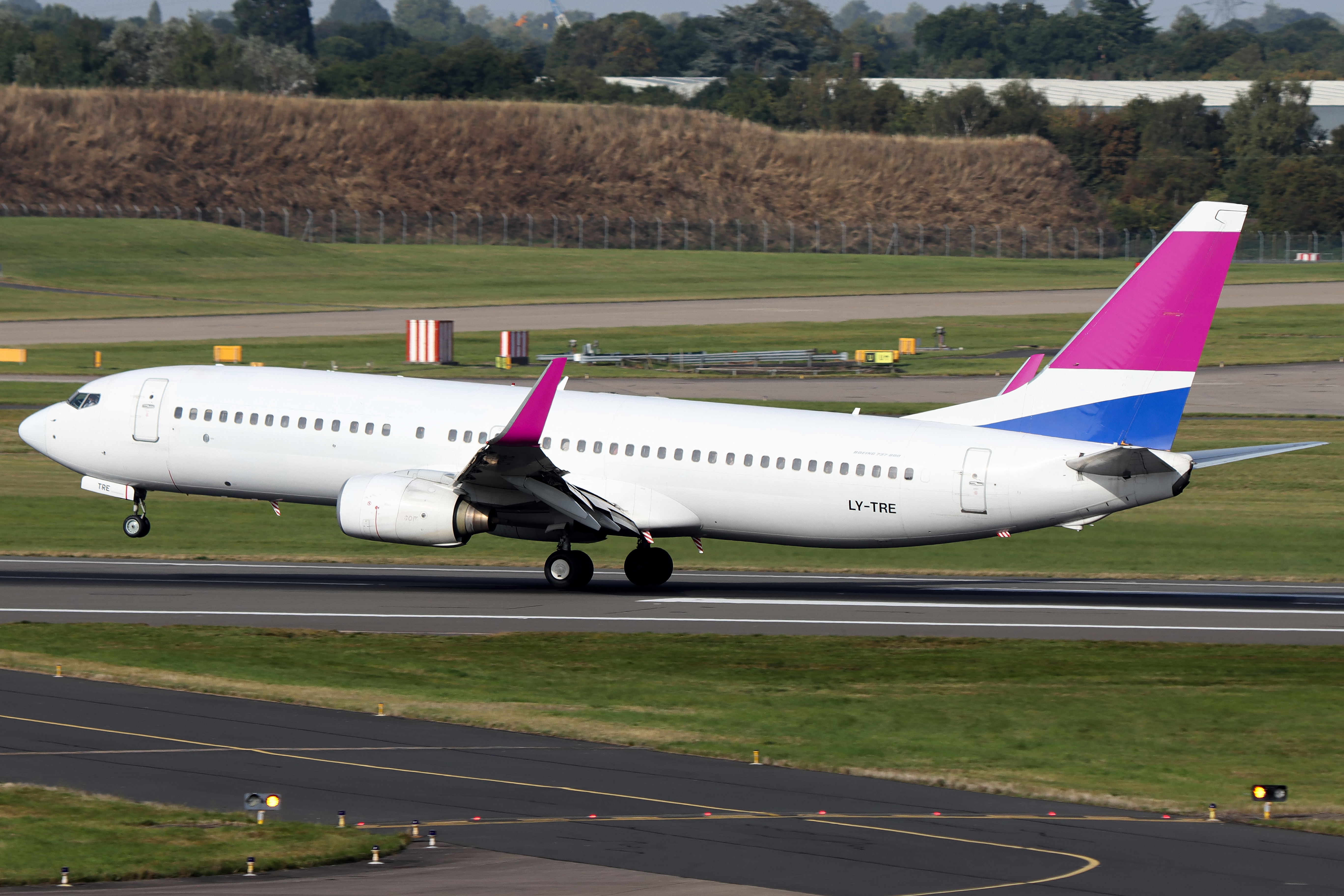 Full size: GetJet Airlines Boeing 737-800 LY-TRE at Birmingham Airport