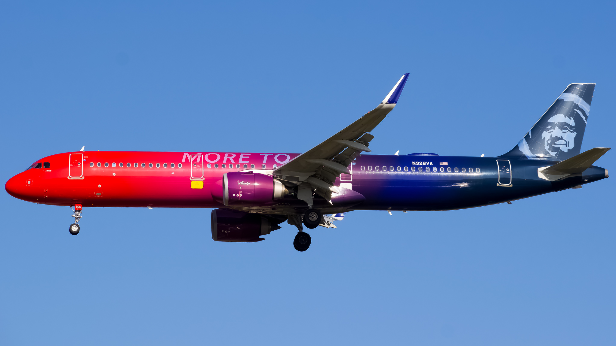 Full size: Alaska Airlines Airbus A321NEO N926VA at Orlando International Airport