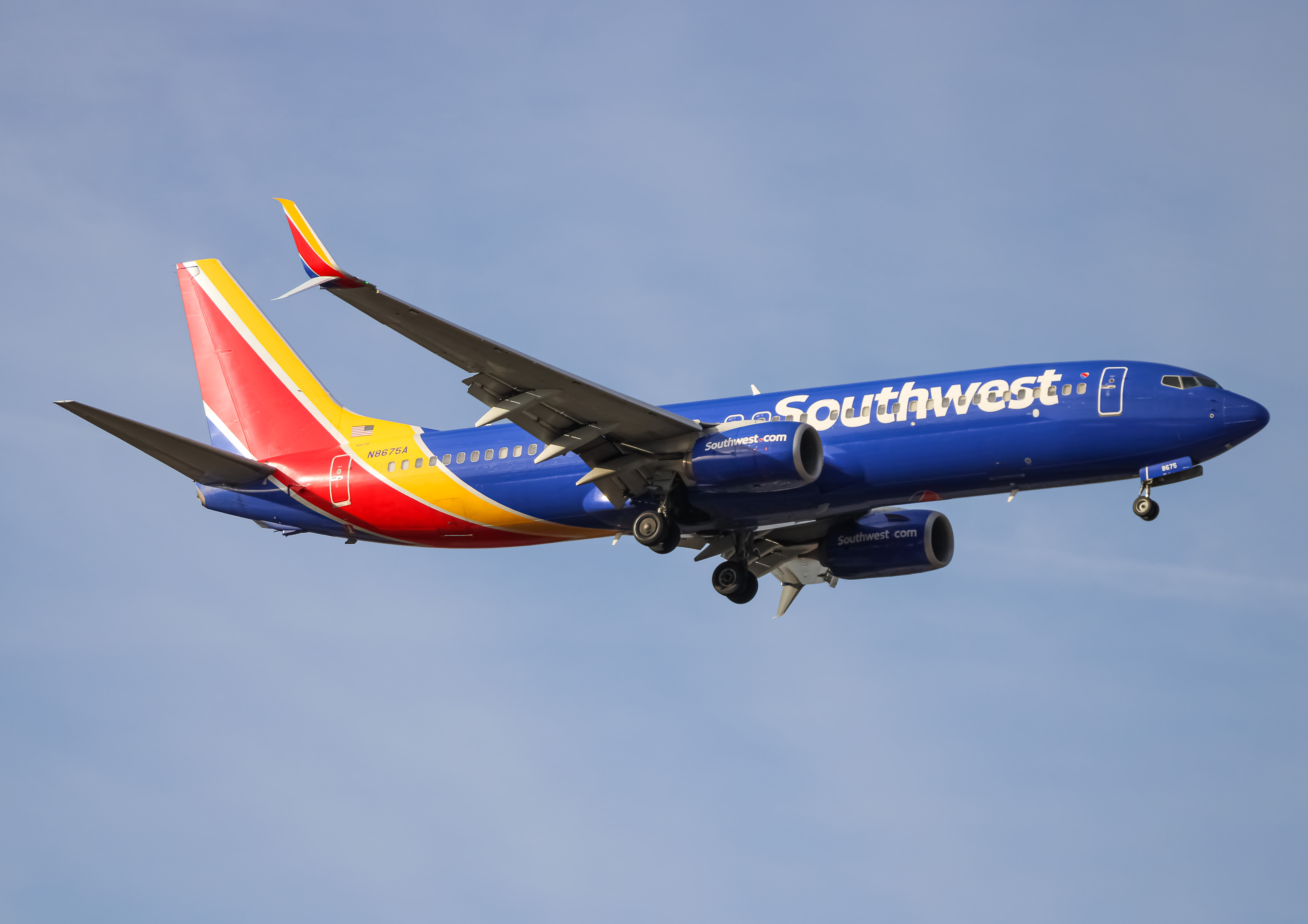 Full size: Southwest Airlines Boeing 737-800 N8675A at Baltimore/Washington International Thurgood Marshall Airport