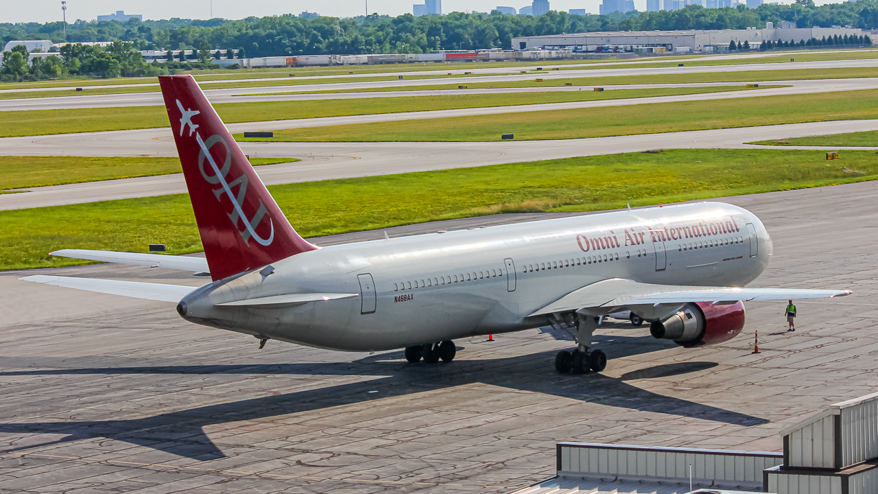 Full size: Omni Air International Boeing 767-300ER N468AX at John Glenn Columbus International Airport