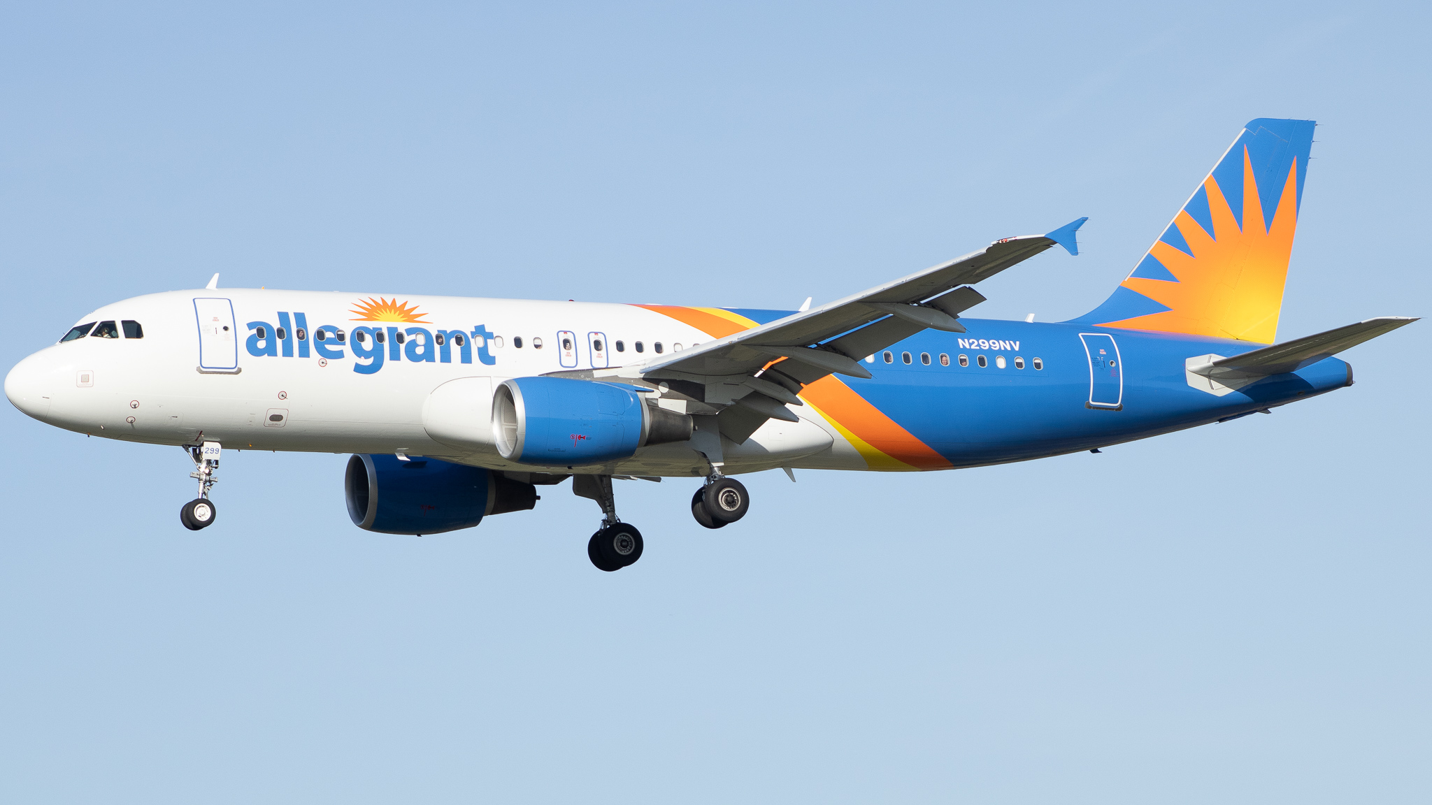 Full size: Allegiant Air Airbus A320 N299NV at Baltimore/Washington International Thurgood Marshall Airport