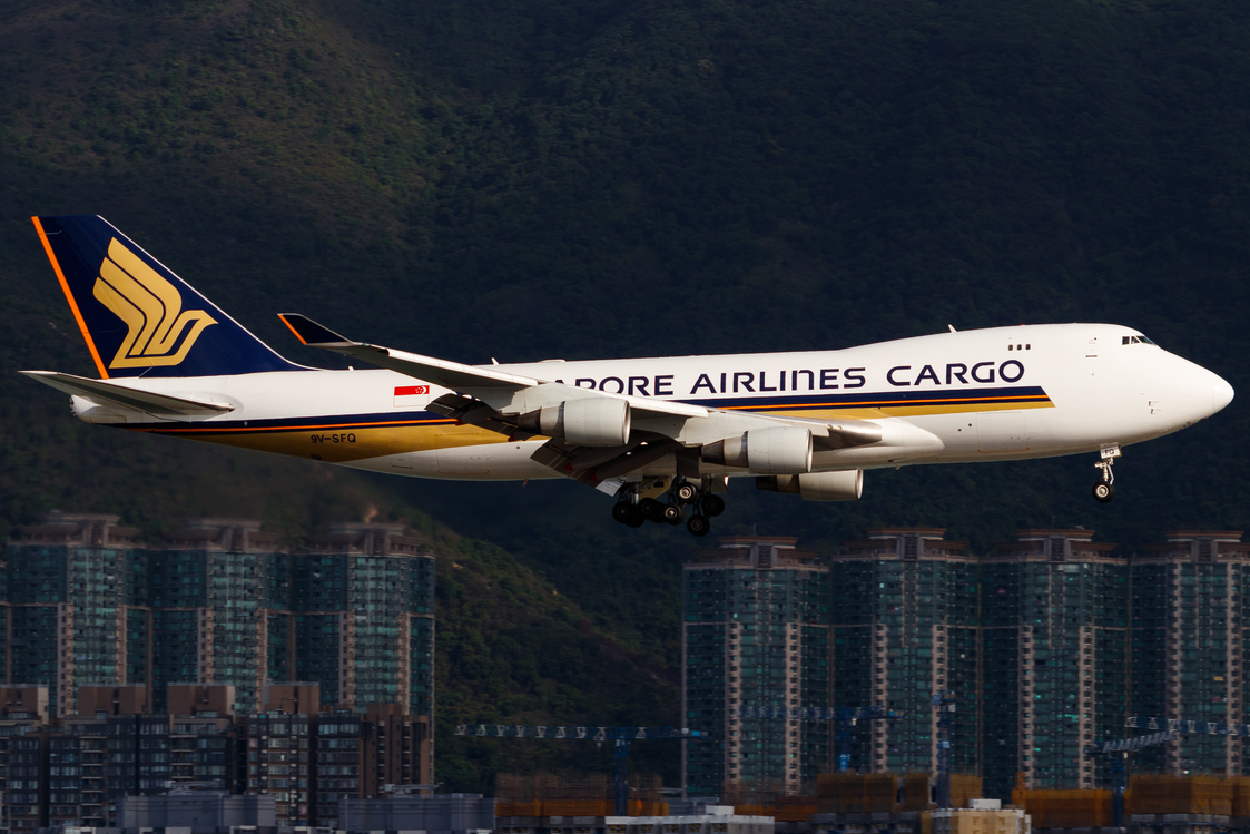 Full size: Singapore Airlines Cargo Boeing 747-400F 9V-SFQ at Hong Kong International Airport