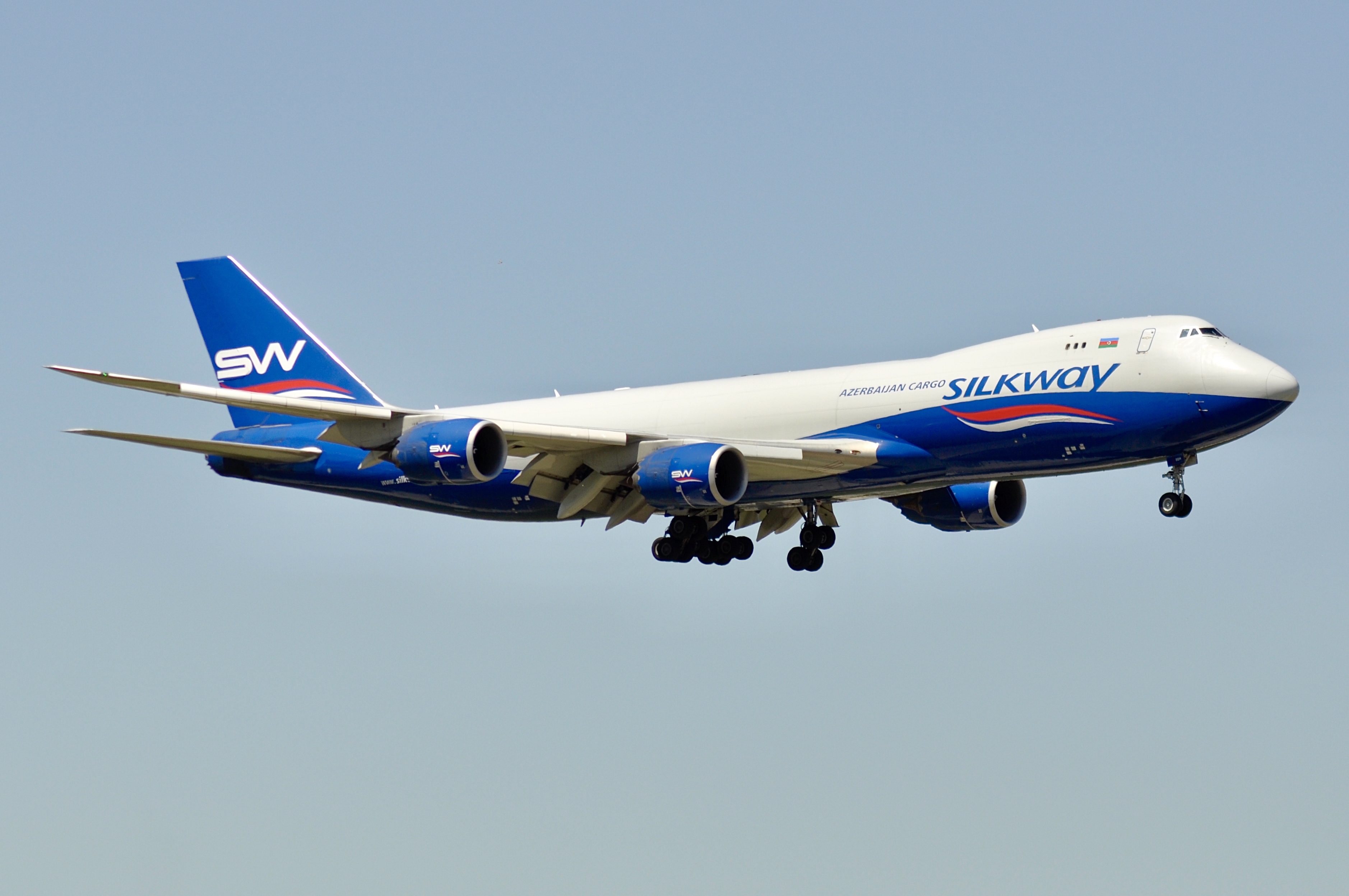 Full size: Silkway Cargo Boeing 747-8F VQ-BBM at Chicago O'Hare International Airport