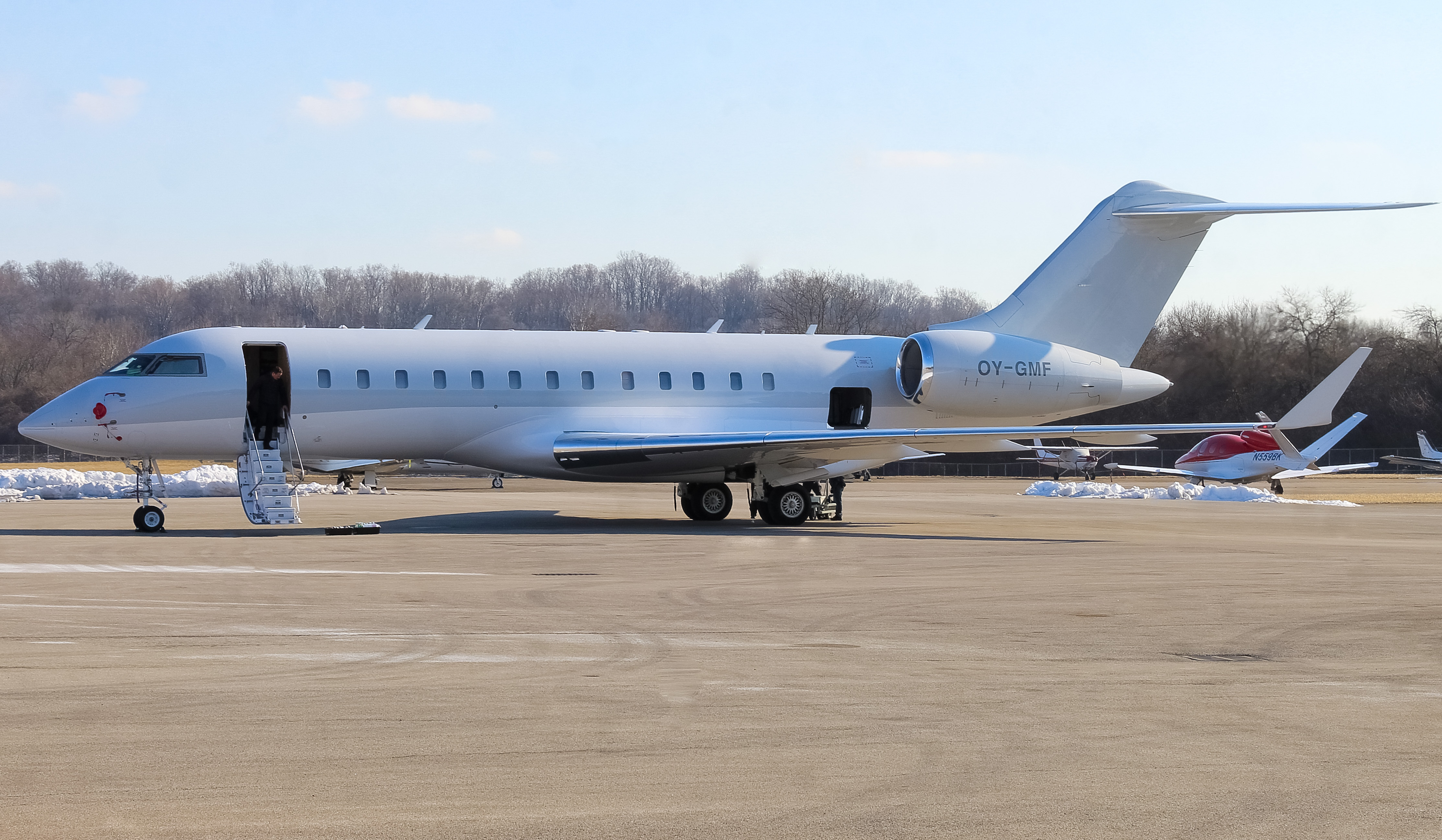 Full size: PRIVATE  Bombardier Global 6000 OY-GMF at Cincinnati Municipal Airport/Lunken Field