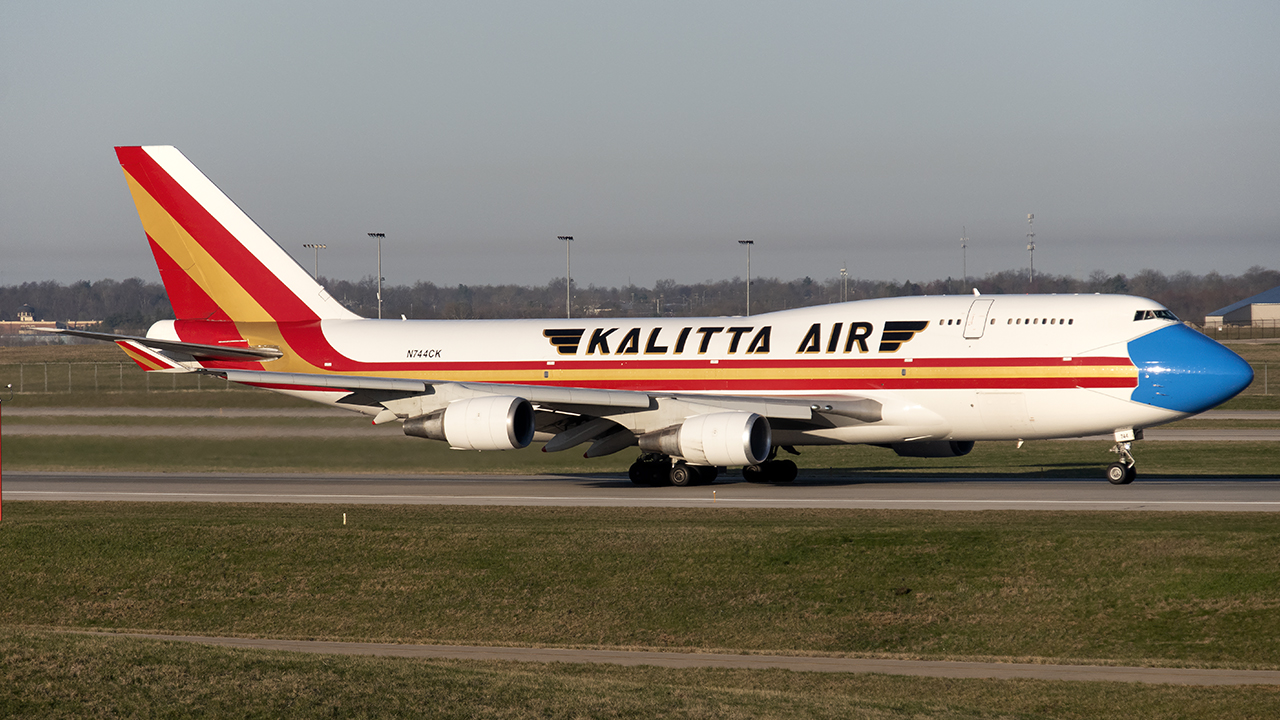 Full size: Kalitta Air Boeing 747-400 BCF N744CK at Cincinnati/Northern Kentucky International Airport