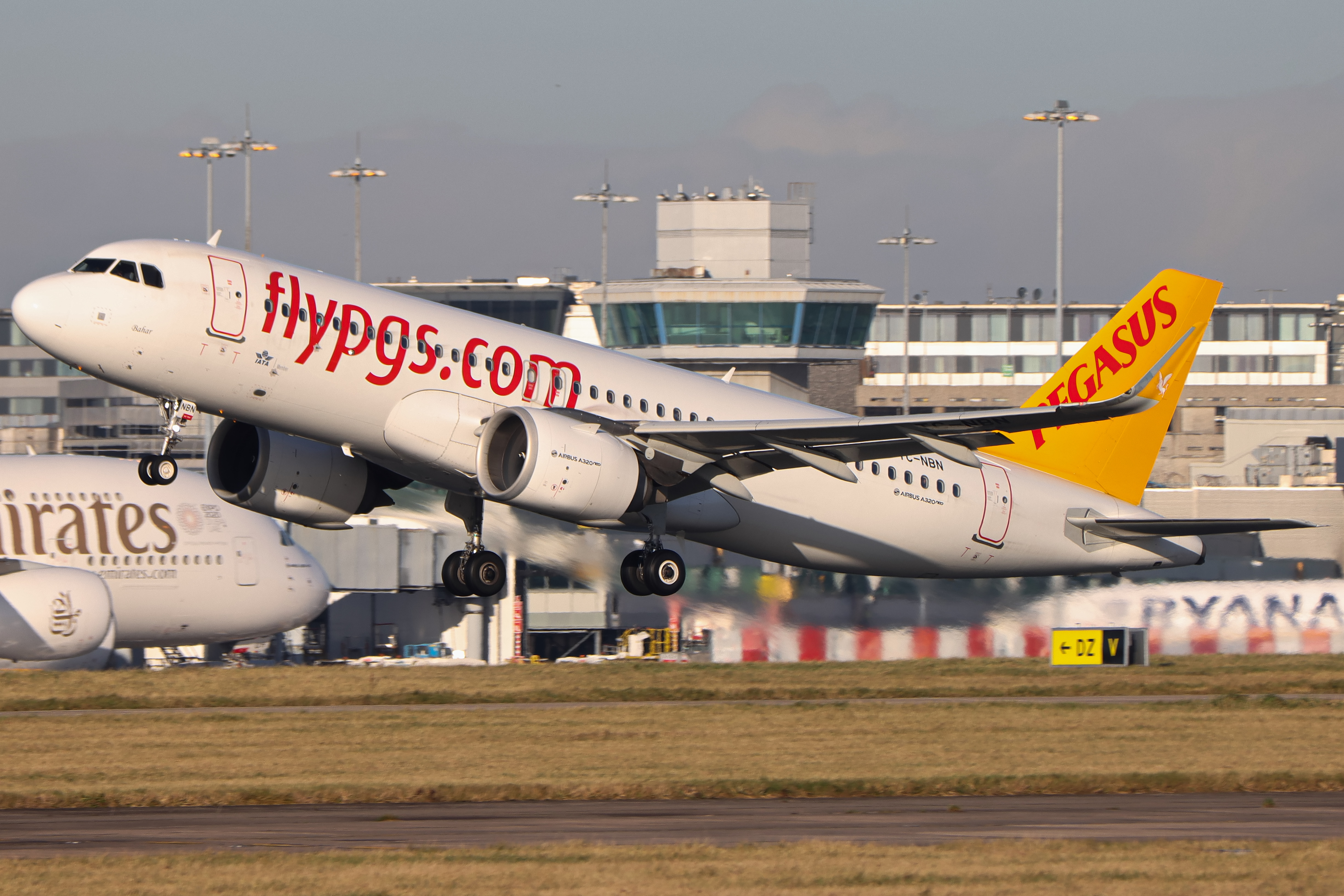 Full size: Pegasus Air Airbus A320NEO TC-NBN at Manchester Airport