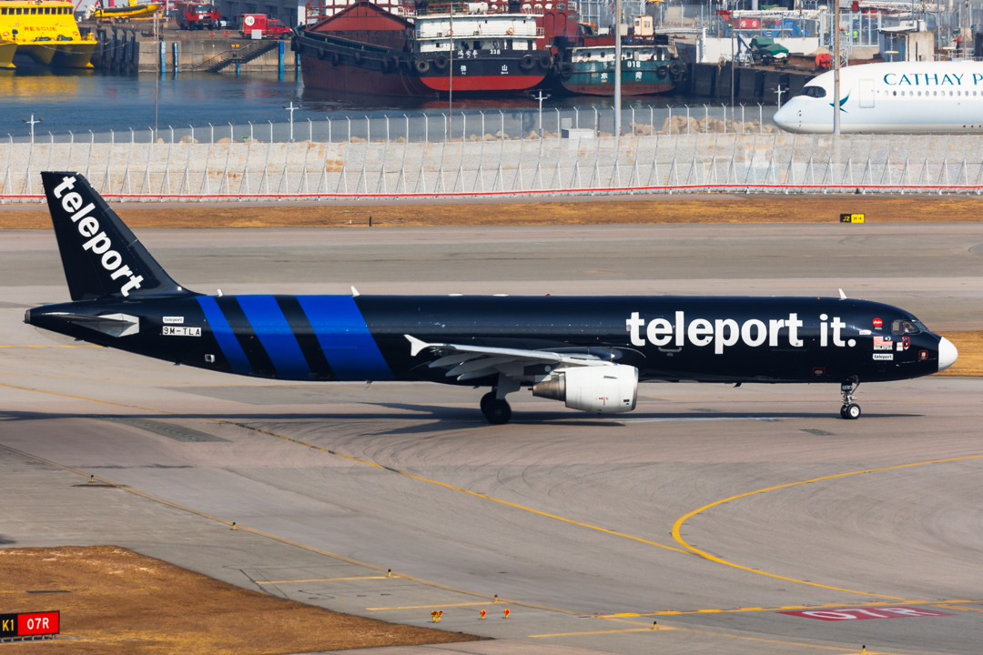 Full size: Teleport Airbus A321-200F 9M-TLA at Hong Kong International Airport