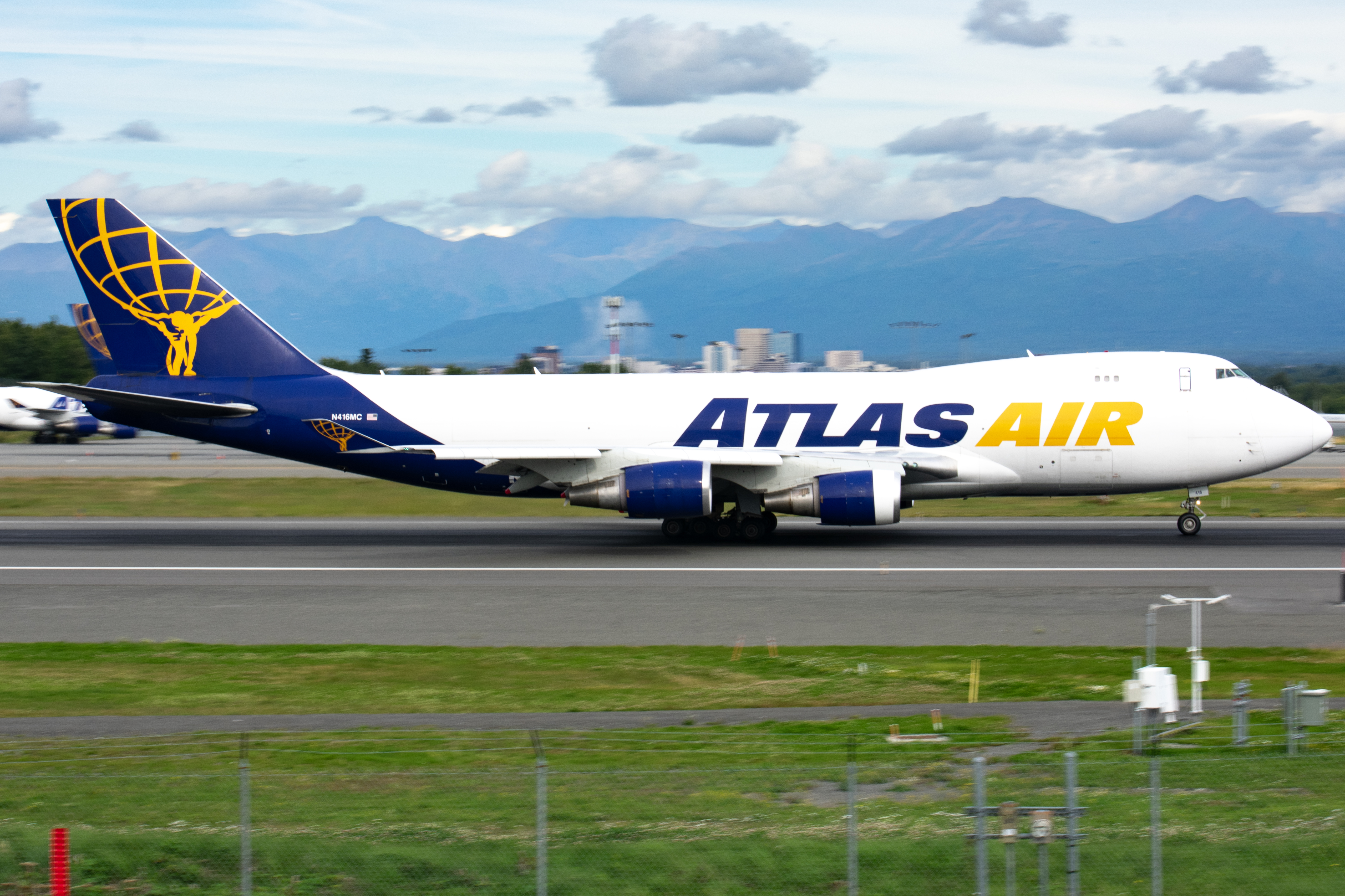 Full size: Atlas Air Boeing 747-400F N416MC at Anchorage Ted Stevens International Airport