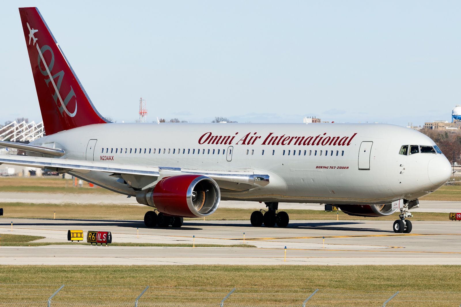 Full size: Omni Air International Boeing 767-200 N234AX at General Mitchell International Airport