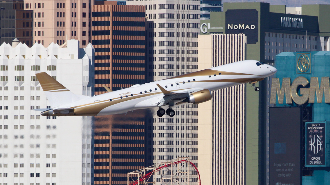 Full size: PRIVATE Embraer E190 N783MM at Harry Reid International Airport