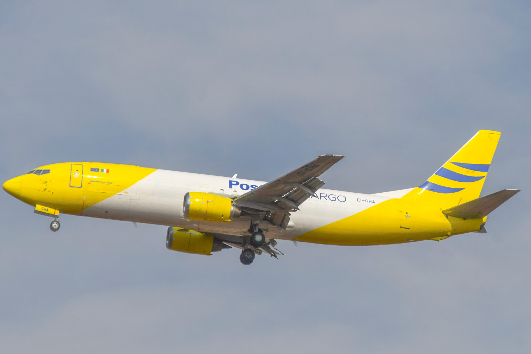 Full size: Poste air cargo  Boeing 737-400 EI-GHA at Tel Aviv-Ben Gurion Airport