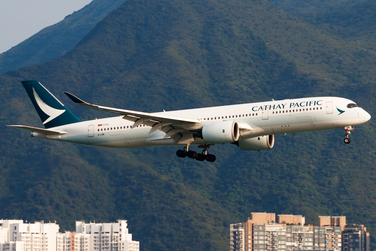Full size: Cathay Pacific Airbus A350-900 B-LRM at Hong Kong International Airport