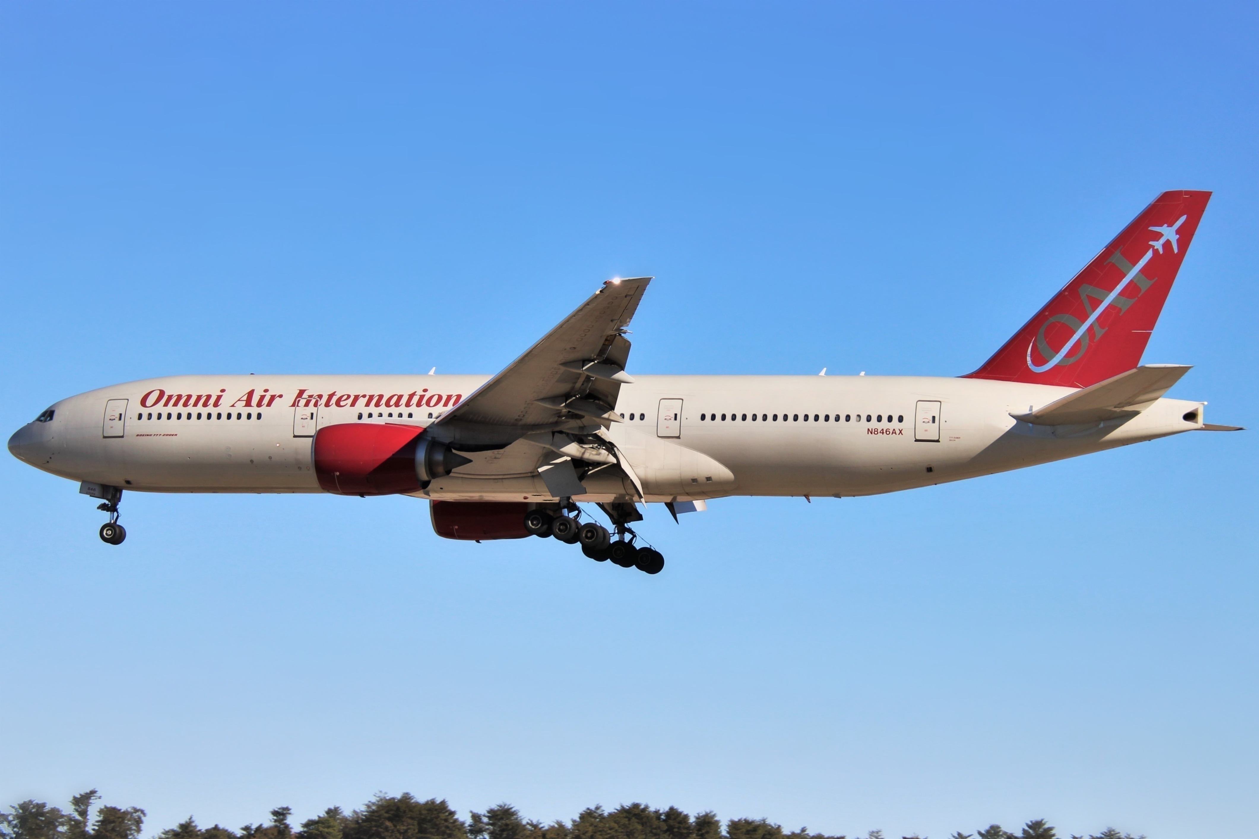Full size: Omni Air International Boeing 777-200ER N846AX at Baltimore/Washington International Thurgood Marshall Airport