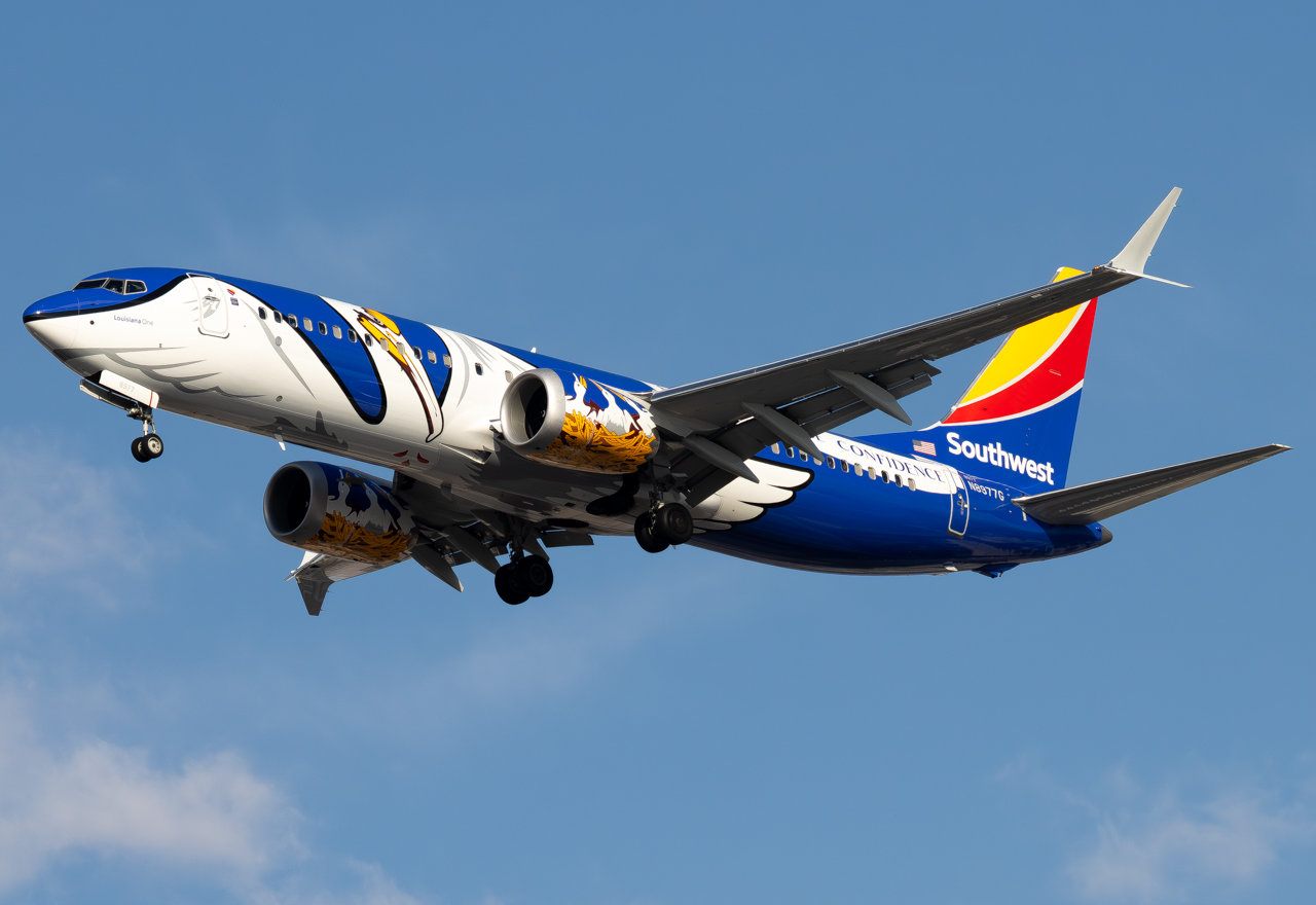Full size: Southwest Airlines Boeing 737 MAX 8 N8977G at Harry Reid International Airport