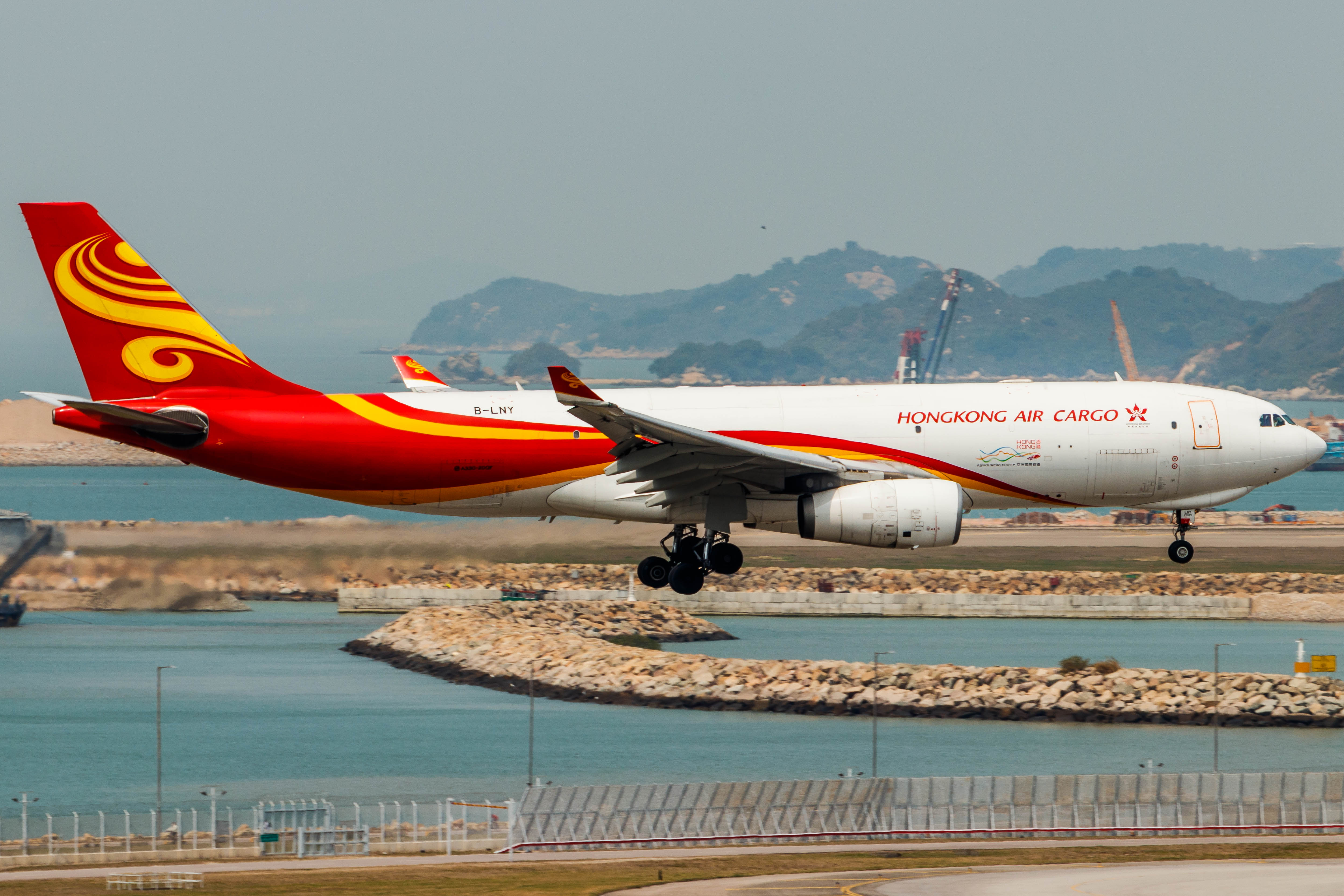 Full size: Hong Kong Air Cargo Airbus A330-200F B-LNY at Hong Kong International Airport