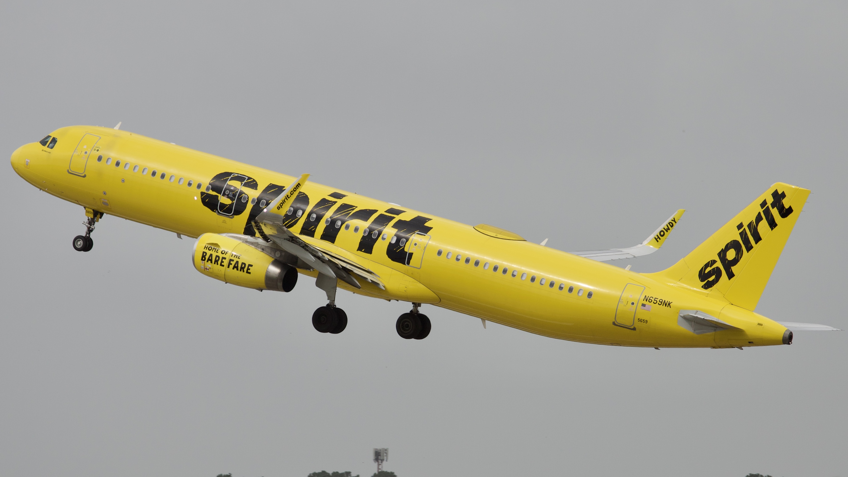 Full size: Spirit Airlines Airbus A321-200 N659NK at Houston-George Bush Intercontinental Airport