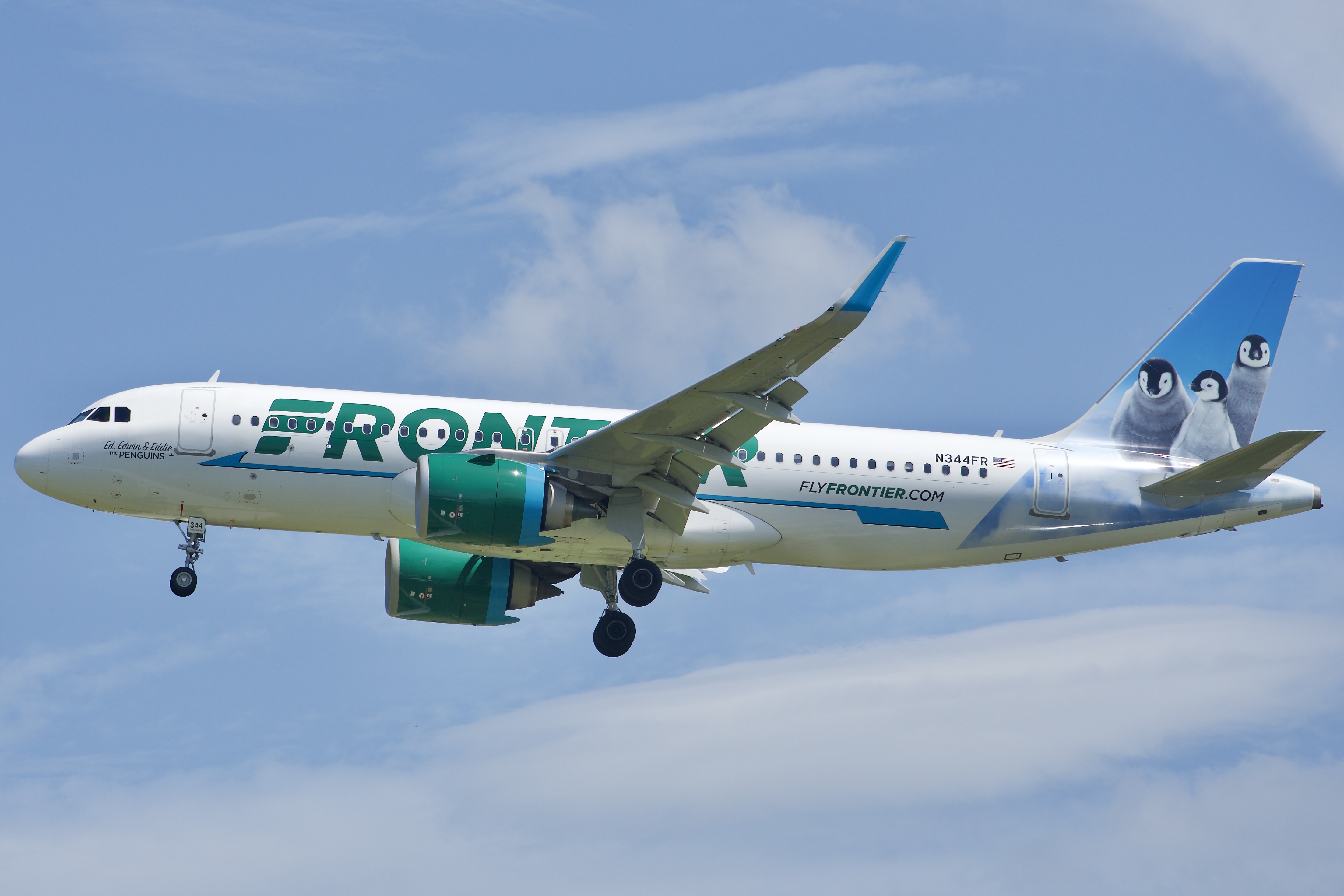 Full size: Frontier Airlines Airbus A320NEO N344FR at Orlando International Airport
