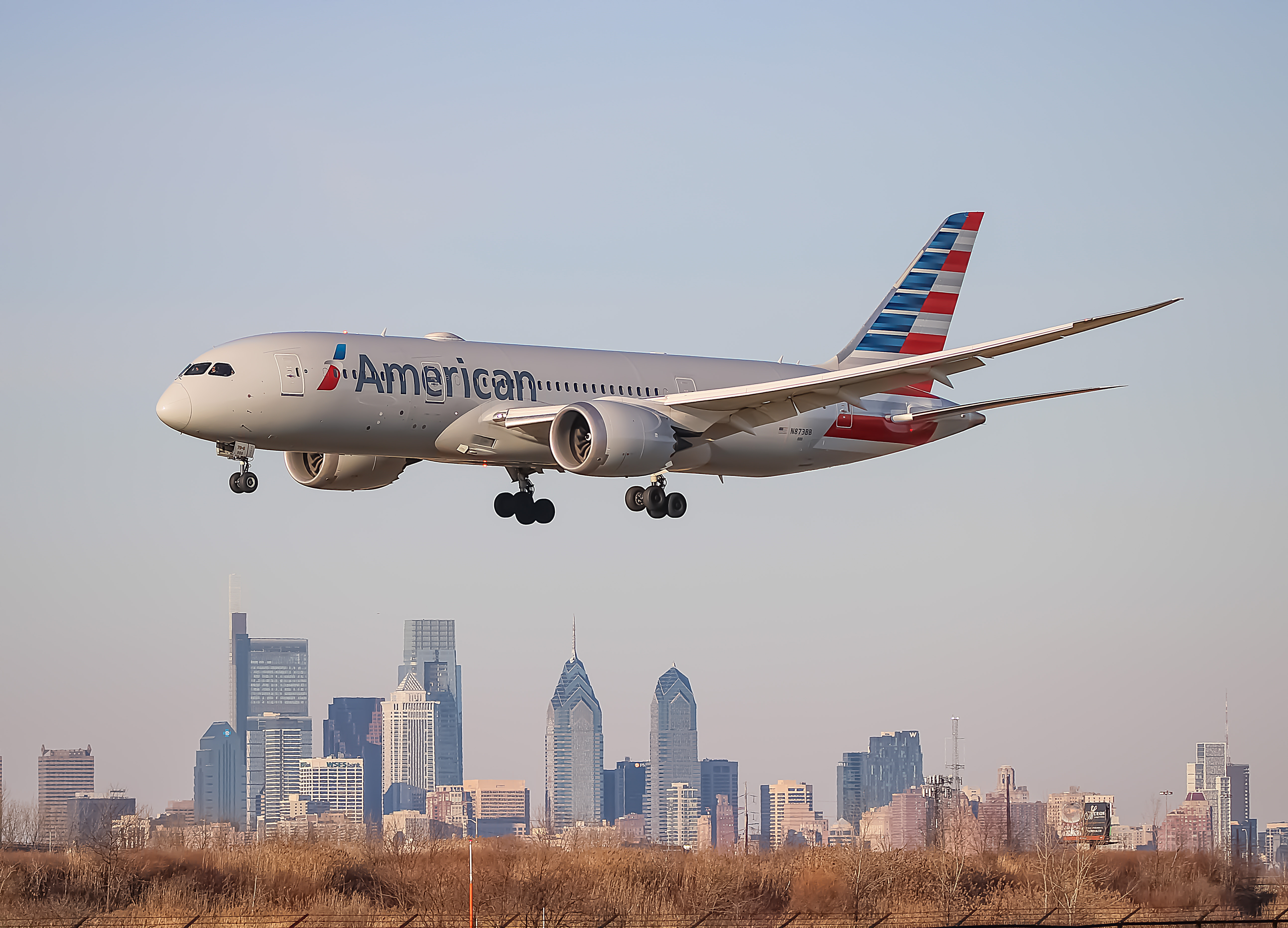 Full size: American Airlines Boeing 787-8 N873BB at Philadelphia International Airport